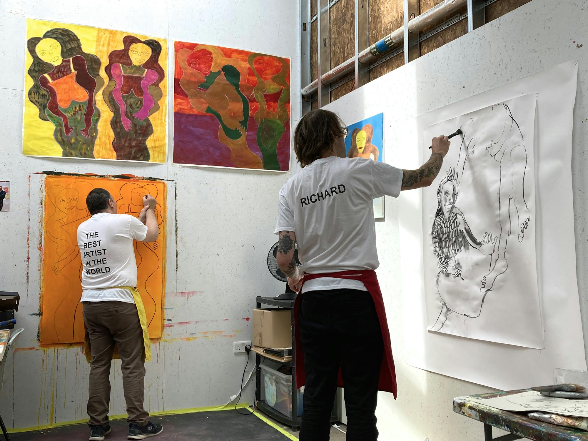 Robin Smith and Richard Phoenix. 'Parallel', Live painting event. ActionSpace studio at Studio Voltaire. 2022. Image courtesy of the Artists and ActionSpace