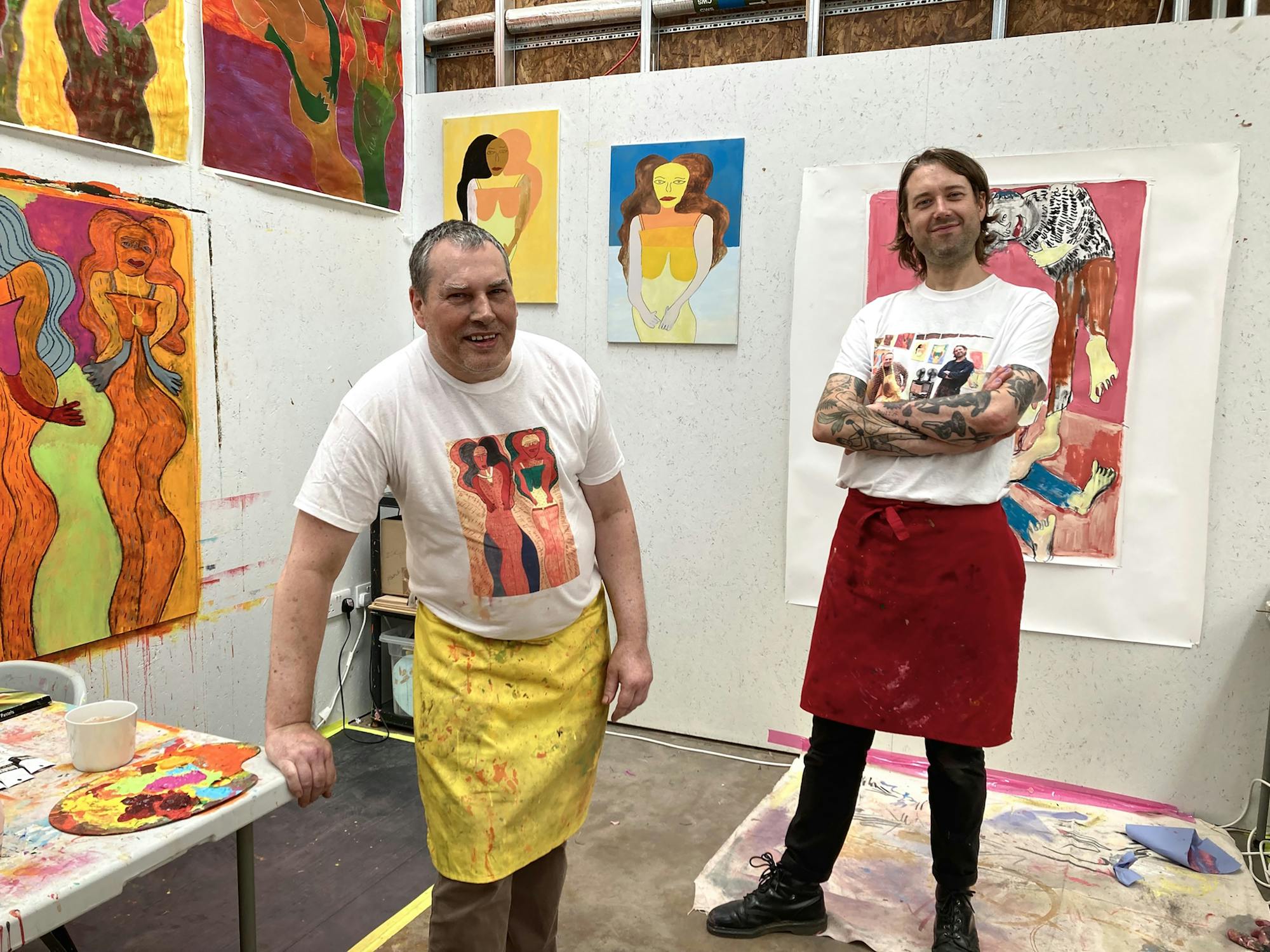Robin Smith and Richard Phoenix. 'Parallel', Live painting event. ActionSpace studio Studio Voltaire. 2022. Image Courtesy of the Artists and ActionSpace
