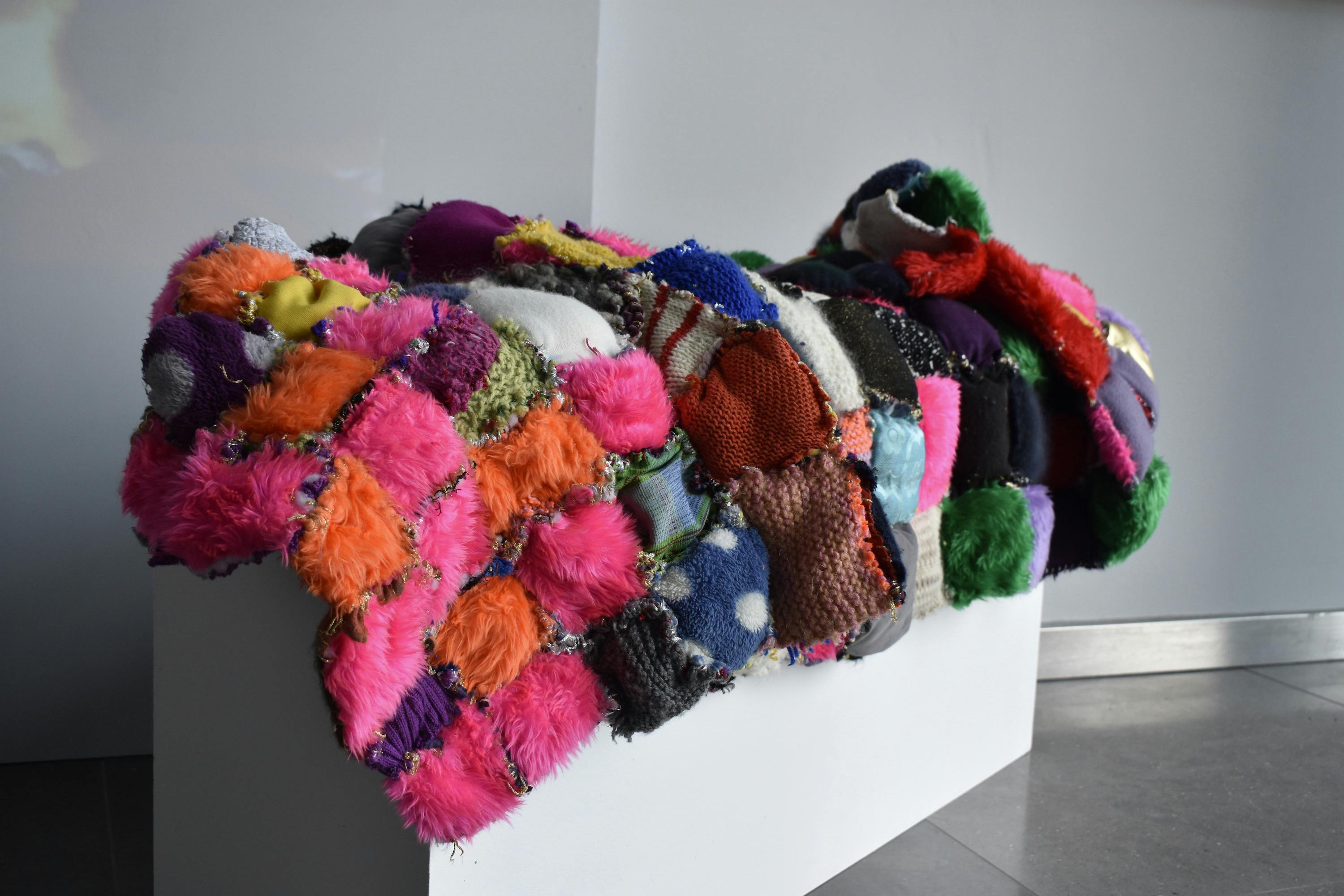 Lasmin Salmon. 'Cushion Quilt', Assembled Lines, Studio RCA, London. 2019. Image courtesy of the Artist and ActionSpace