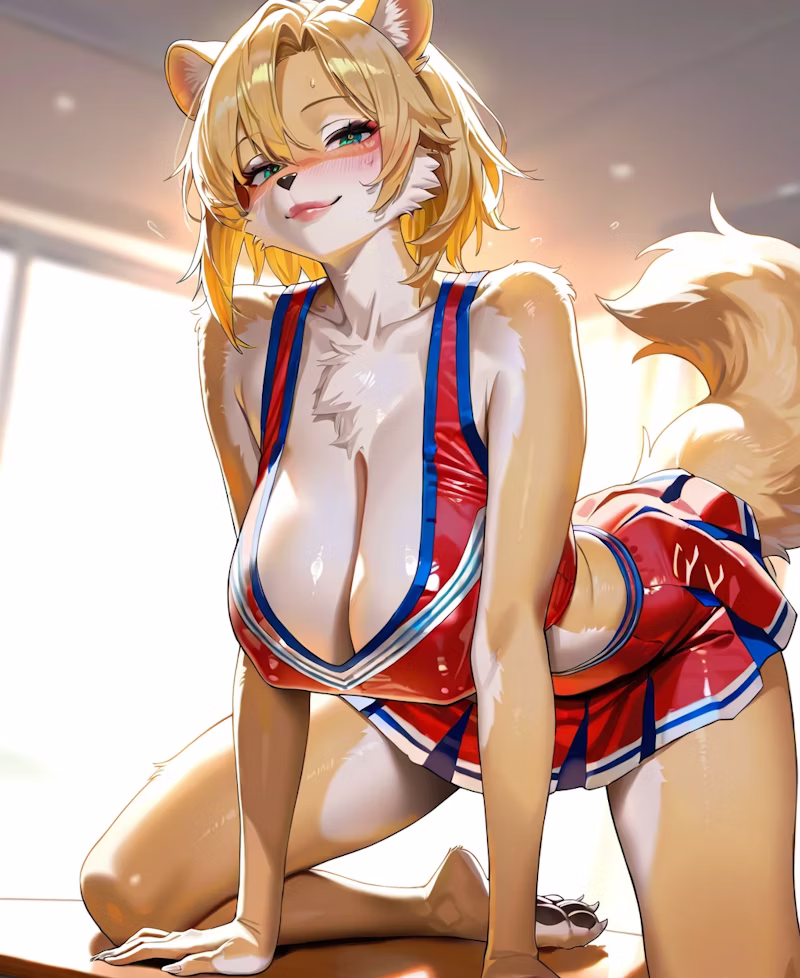 Ai Girl on red bikini at the beach