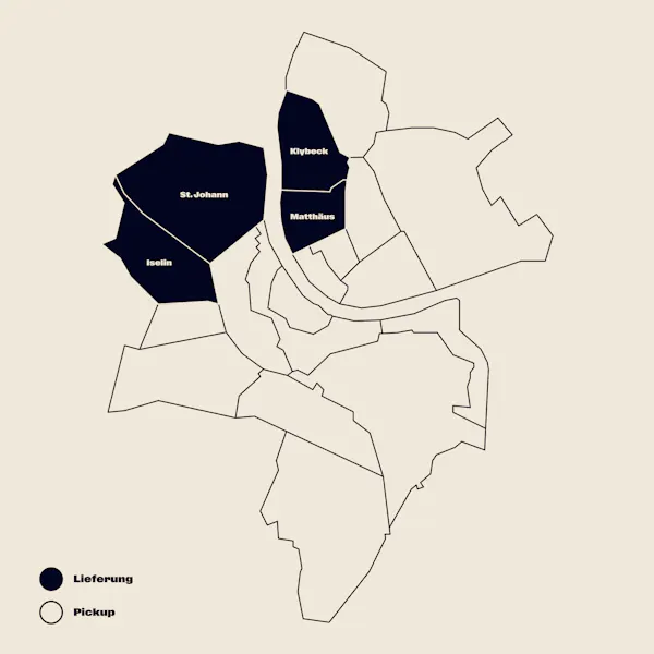 Der aktuelle Lieferradius von Suhrteig ( Stand: April 2023 )