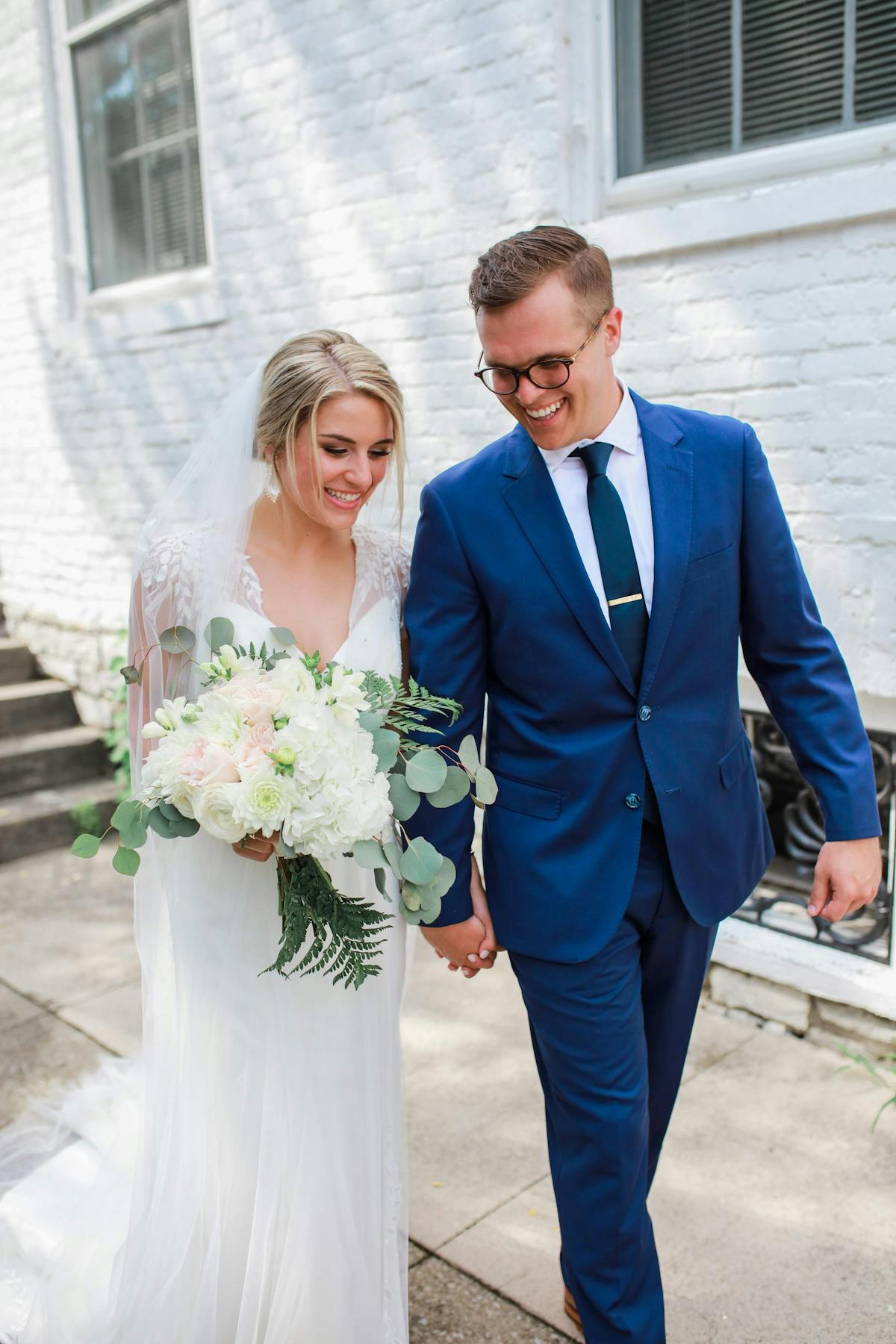 Groomsmen in navy blue suits