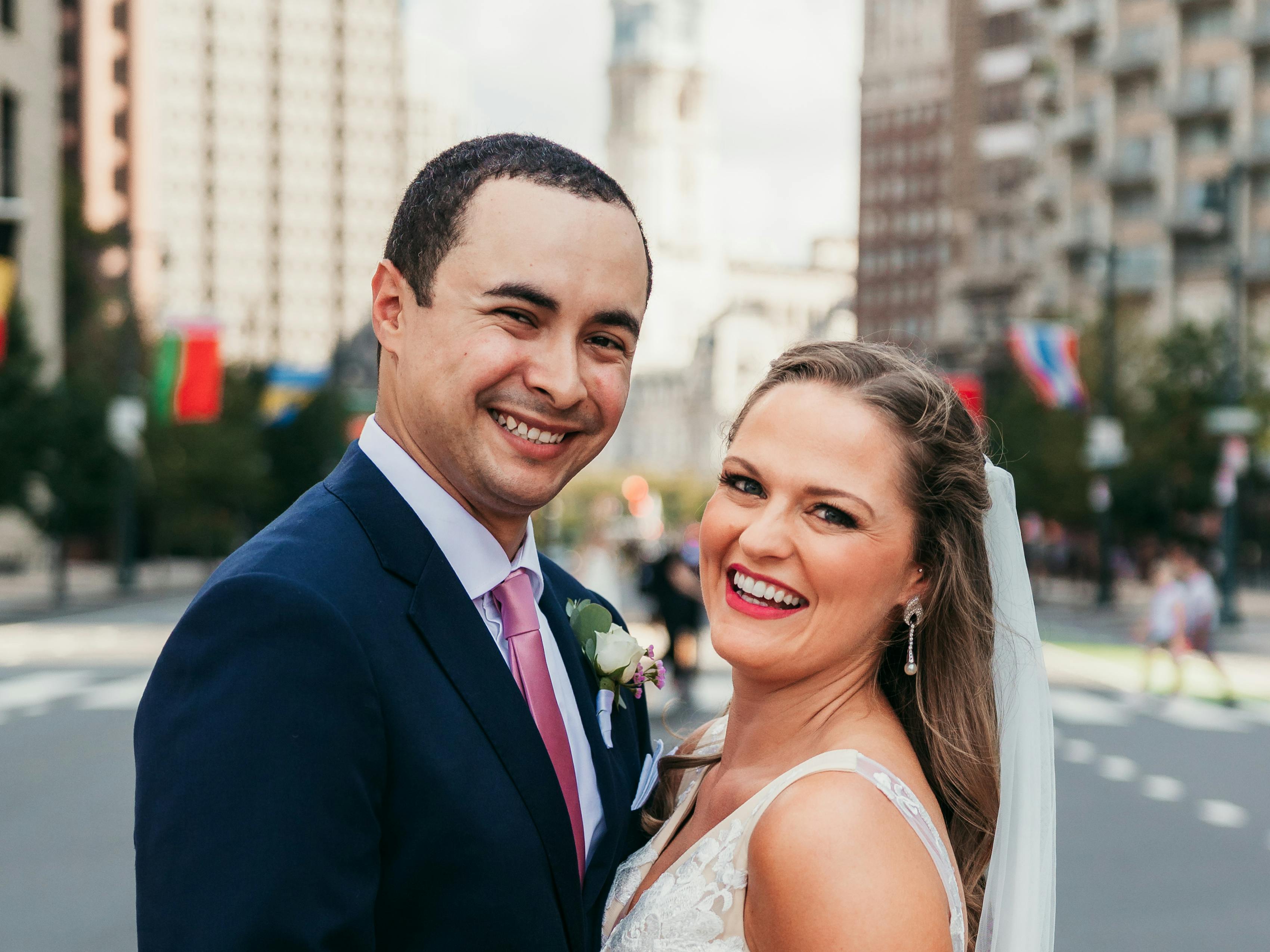 navy and pink wedding color palette