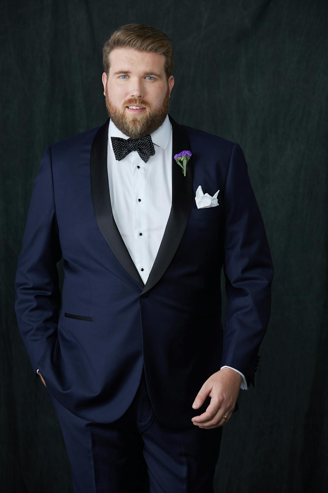 navy tuxedo and tuxedo shirt