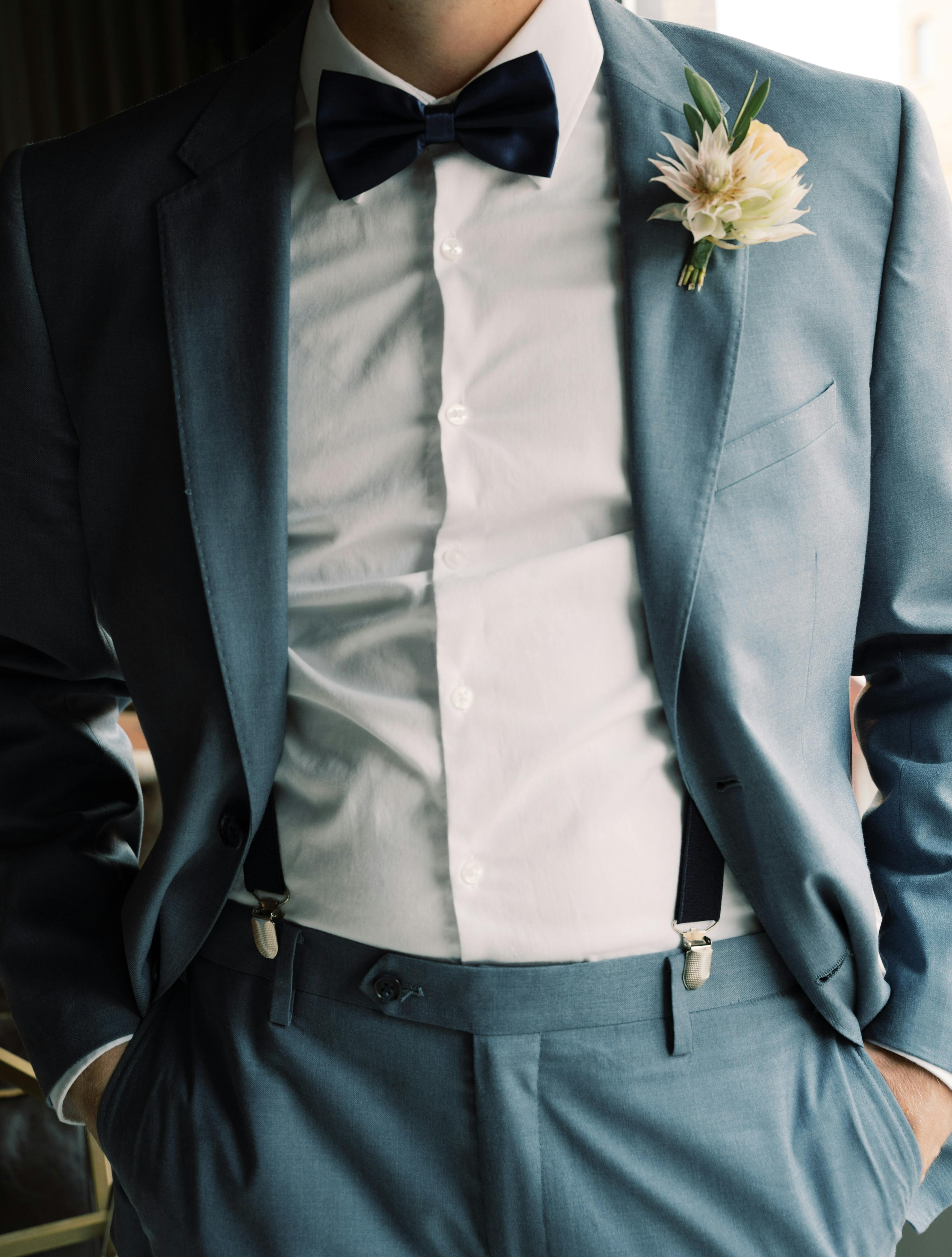 light blue suit