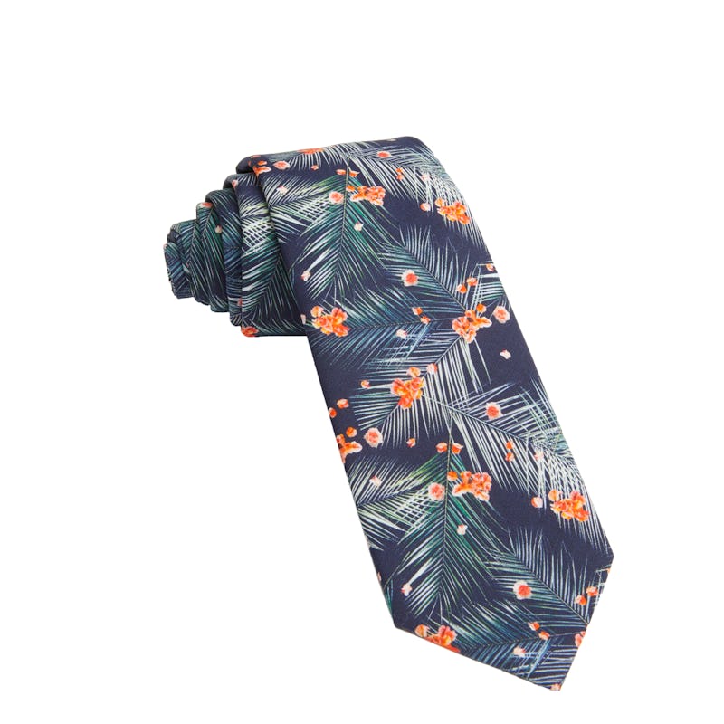 tropical floral tie 