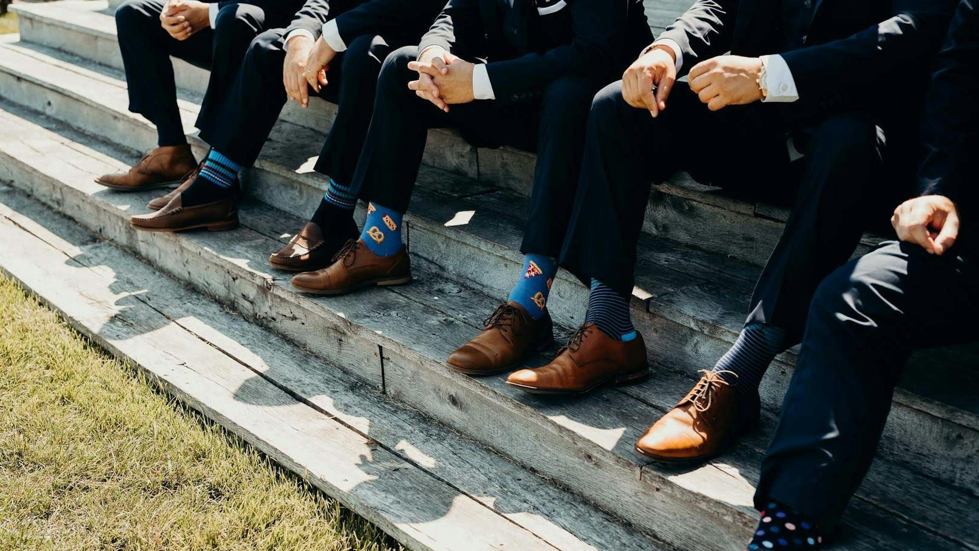 Fun socks for wedding day