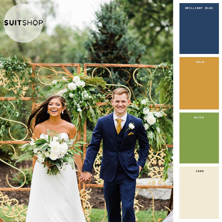 navy blue and gold wedding