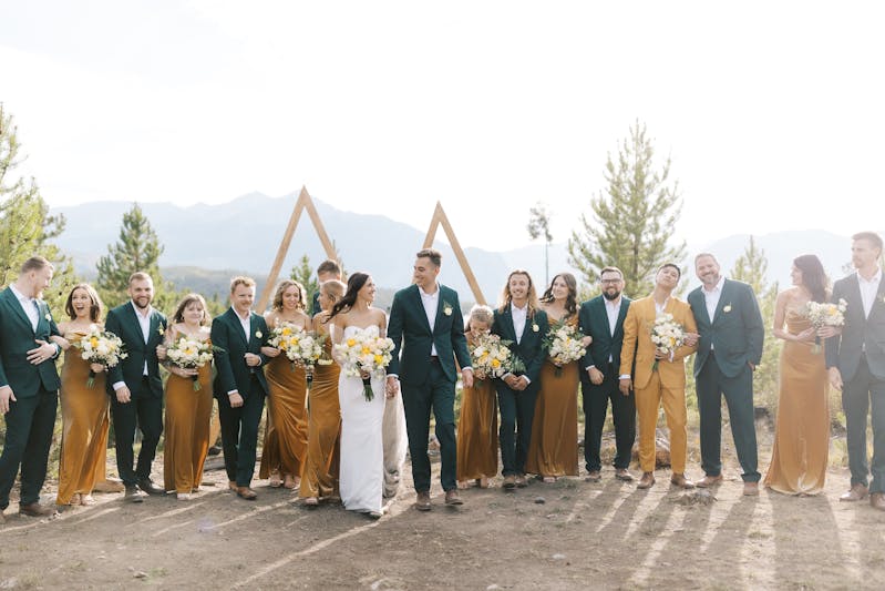 hunter green and mustard yellow wedding color palette
