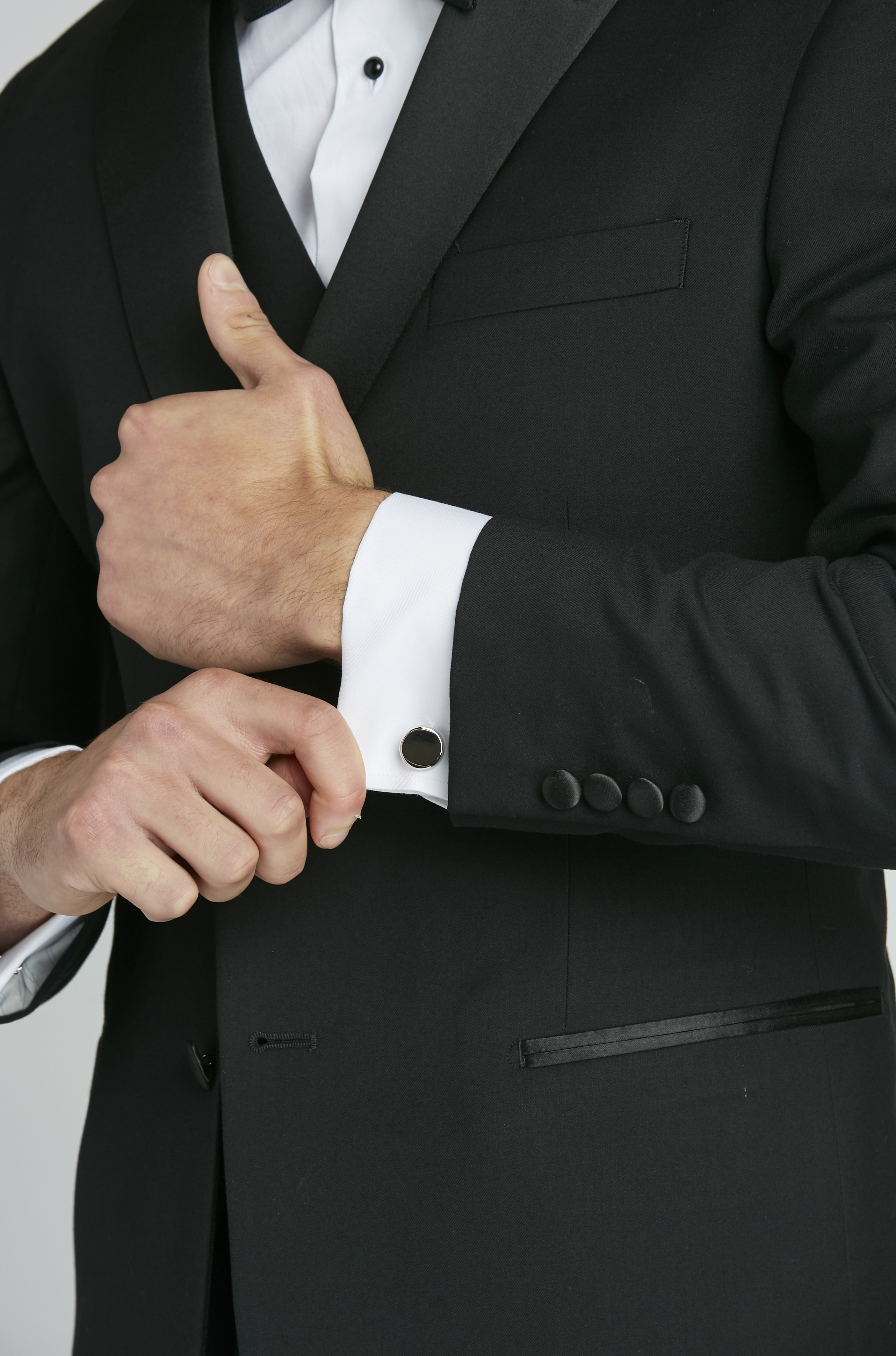 tuxedo shirt with cufflinks