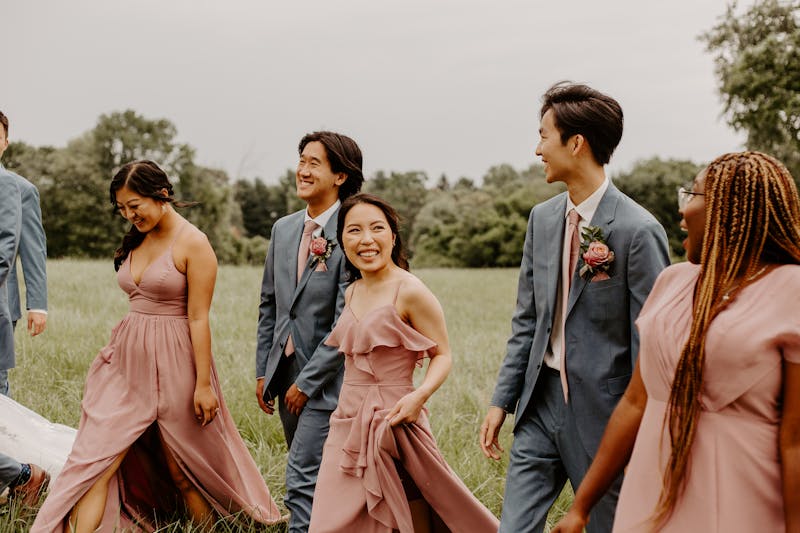 pale blue and blush wedding color palette