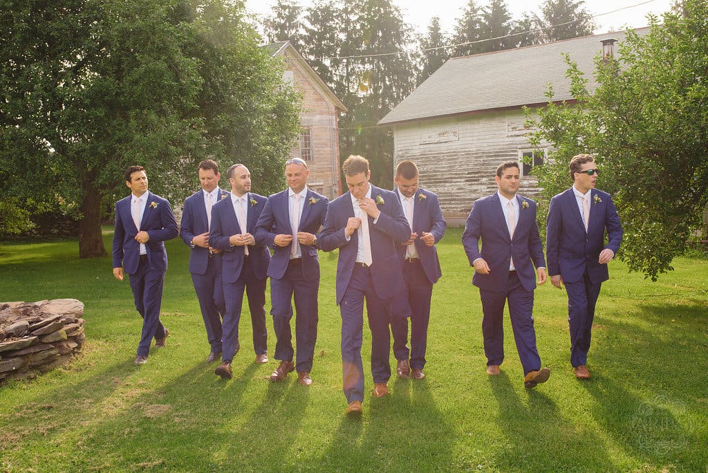 brilliant blue groomsmen suits