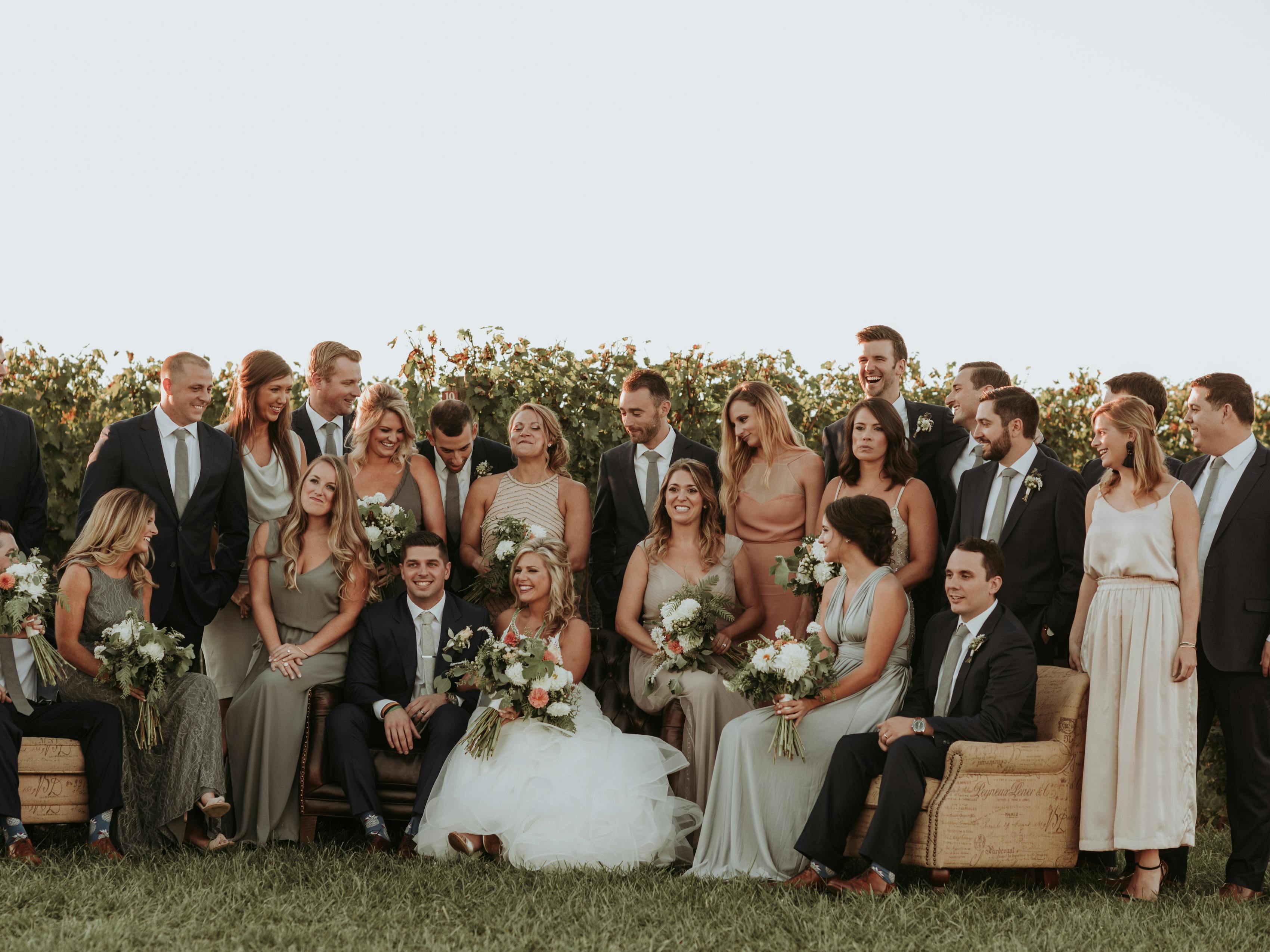 Handsome Groomsmen in Fall Vineyard Wedding
