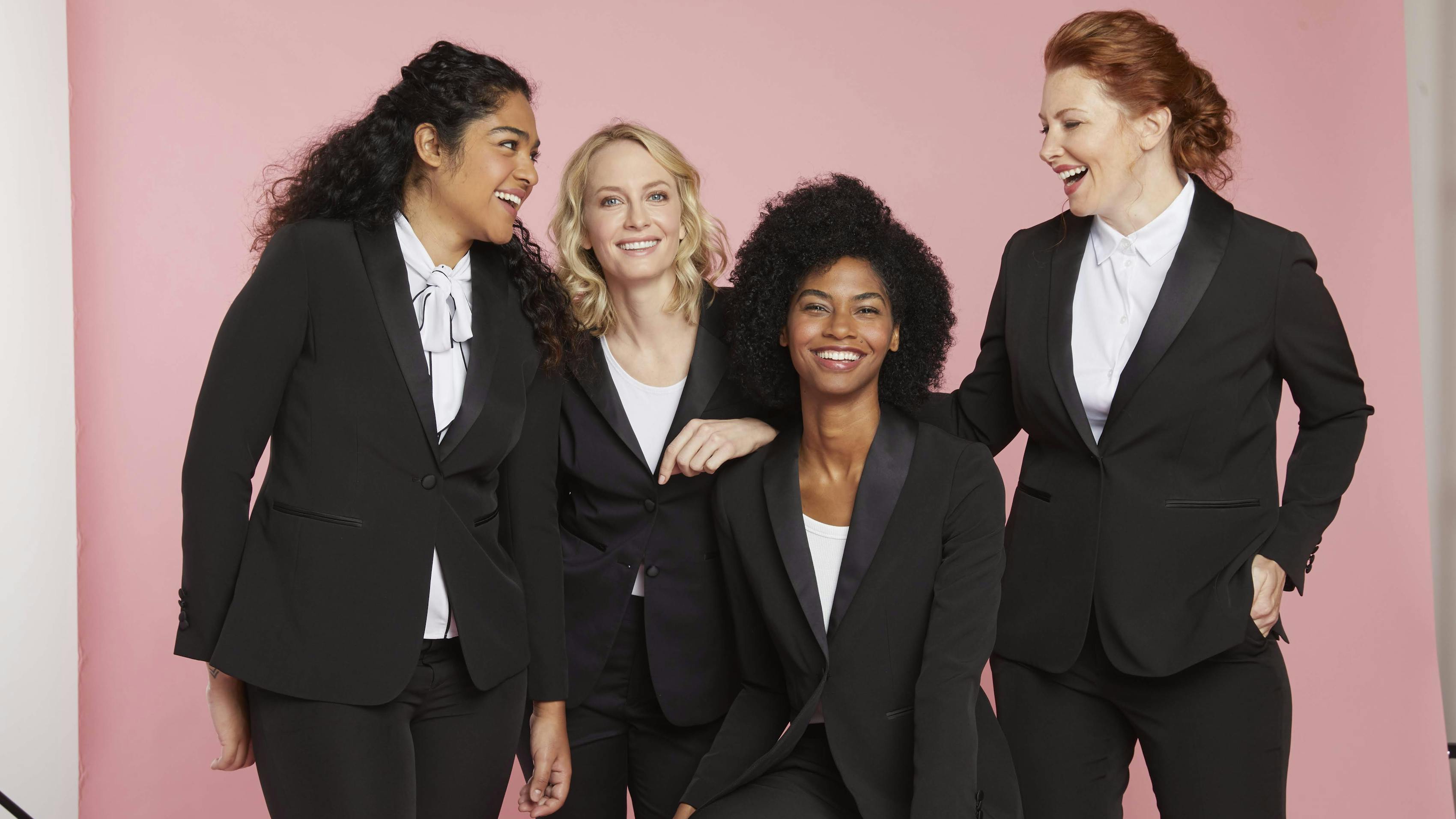 Women’s tuxedo shirts and other ideas to style your tuxedo or dressy pant suit.