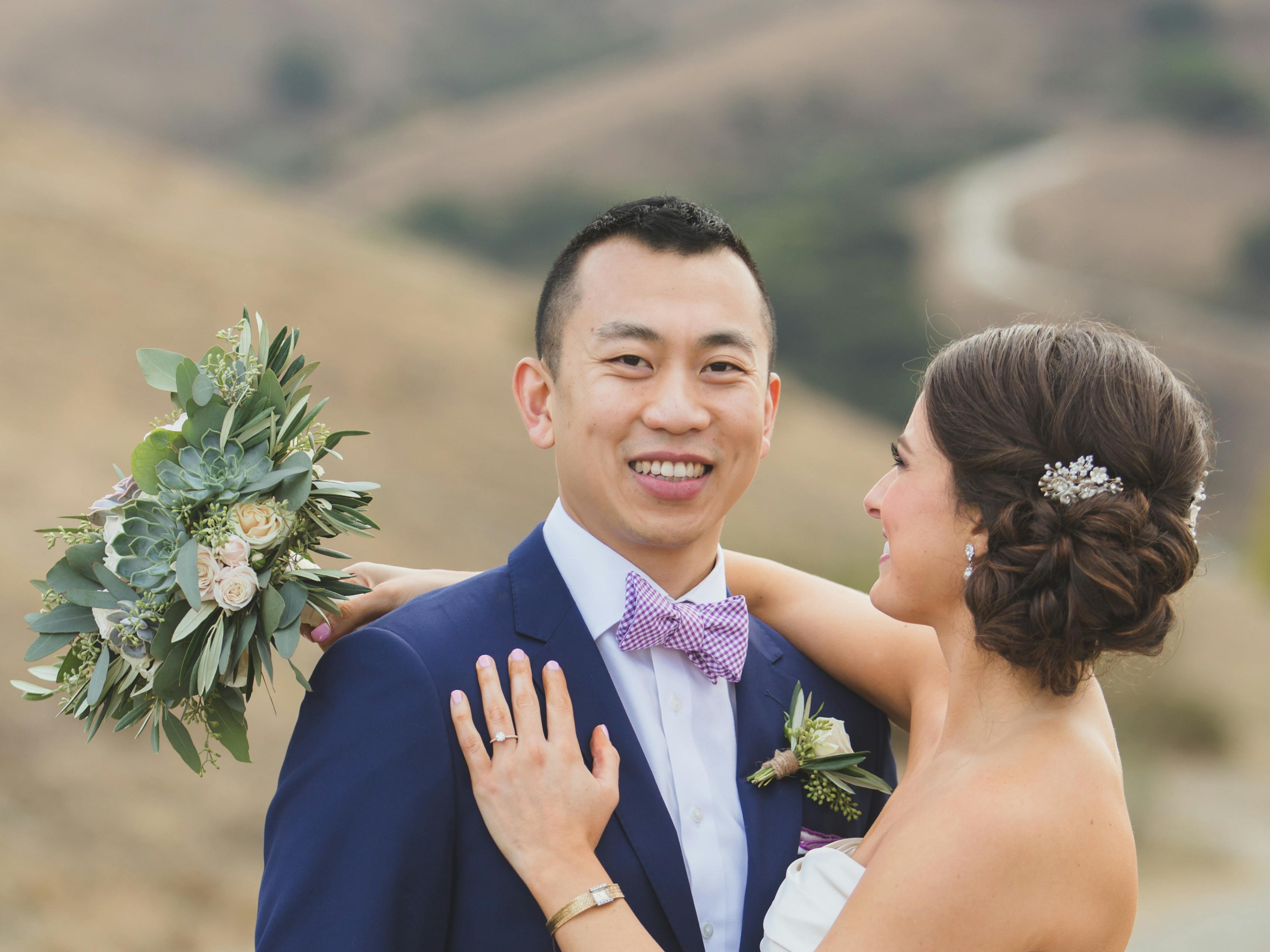 Brilliant blue wedding suits for men