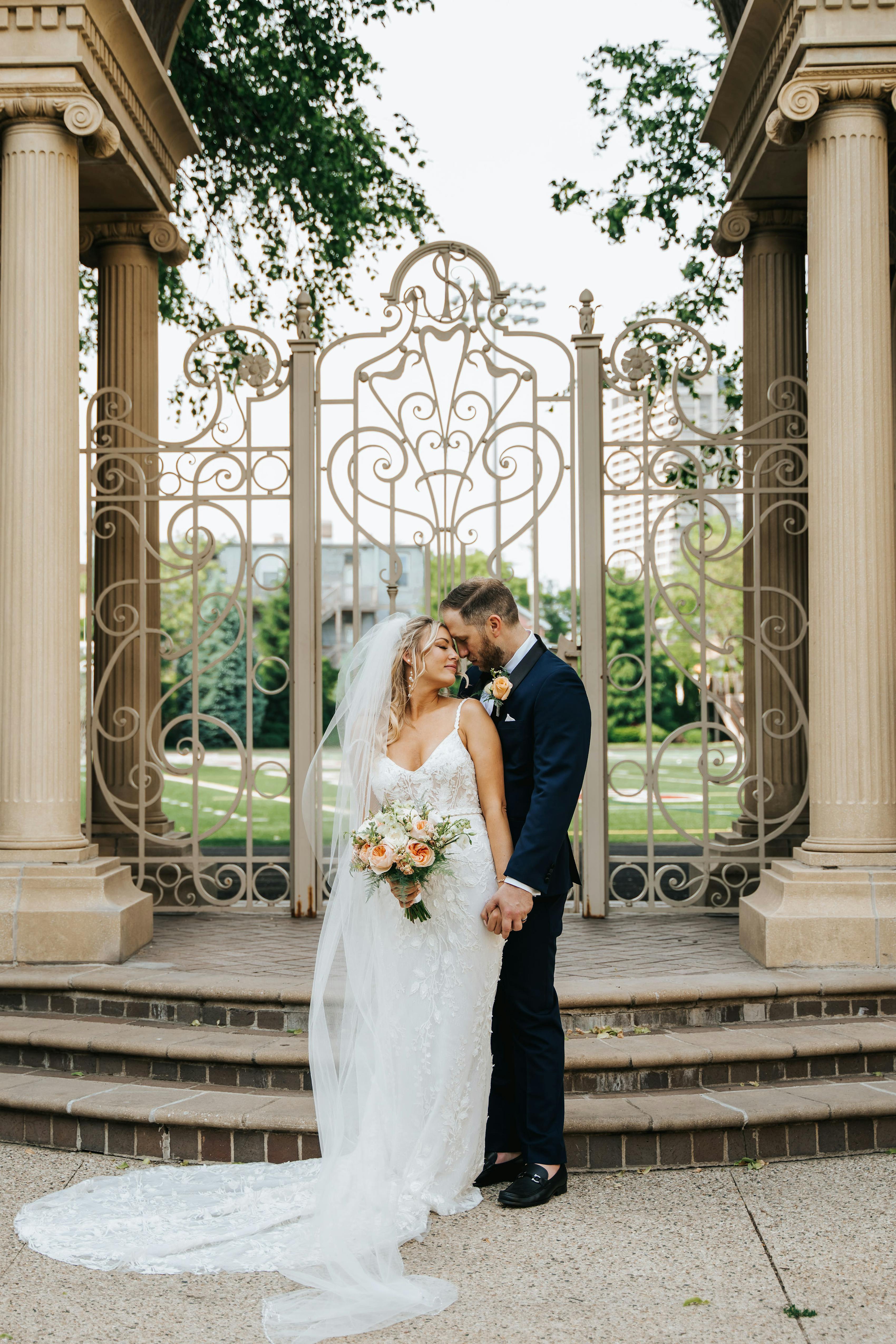 navy blue and peach wedding colors