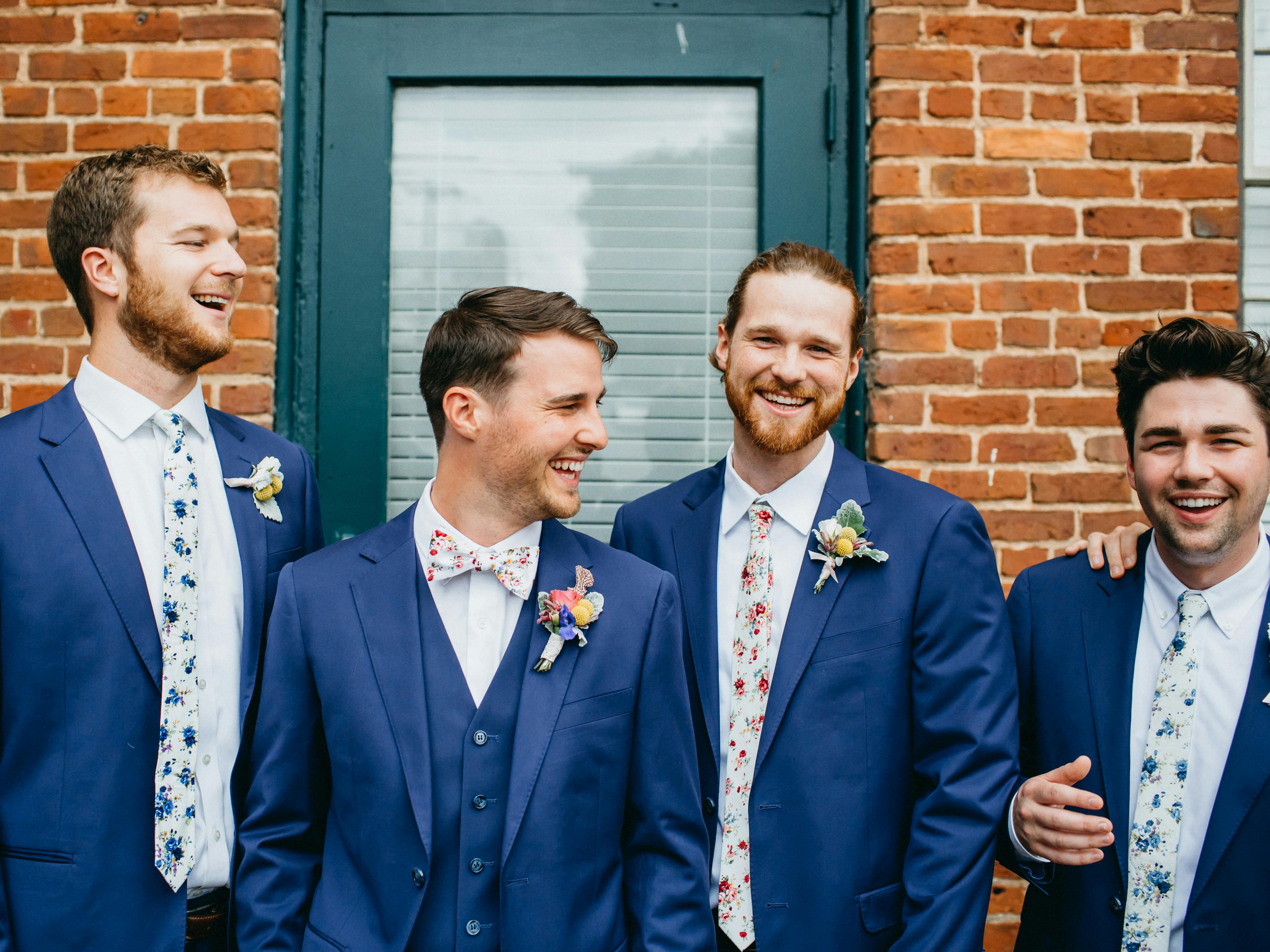 brilliant blue wedding suits for men