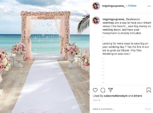 beach wedding walkway