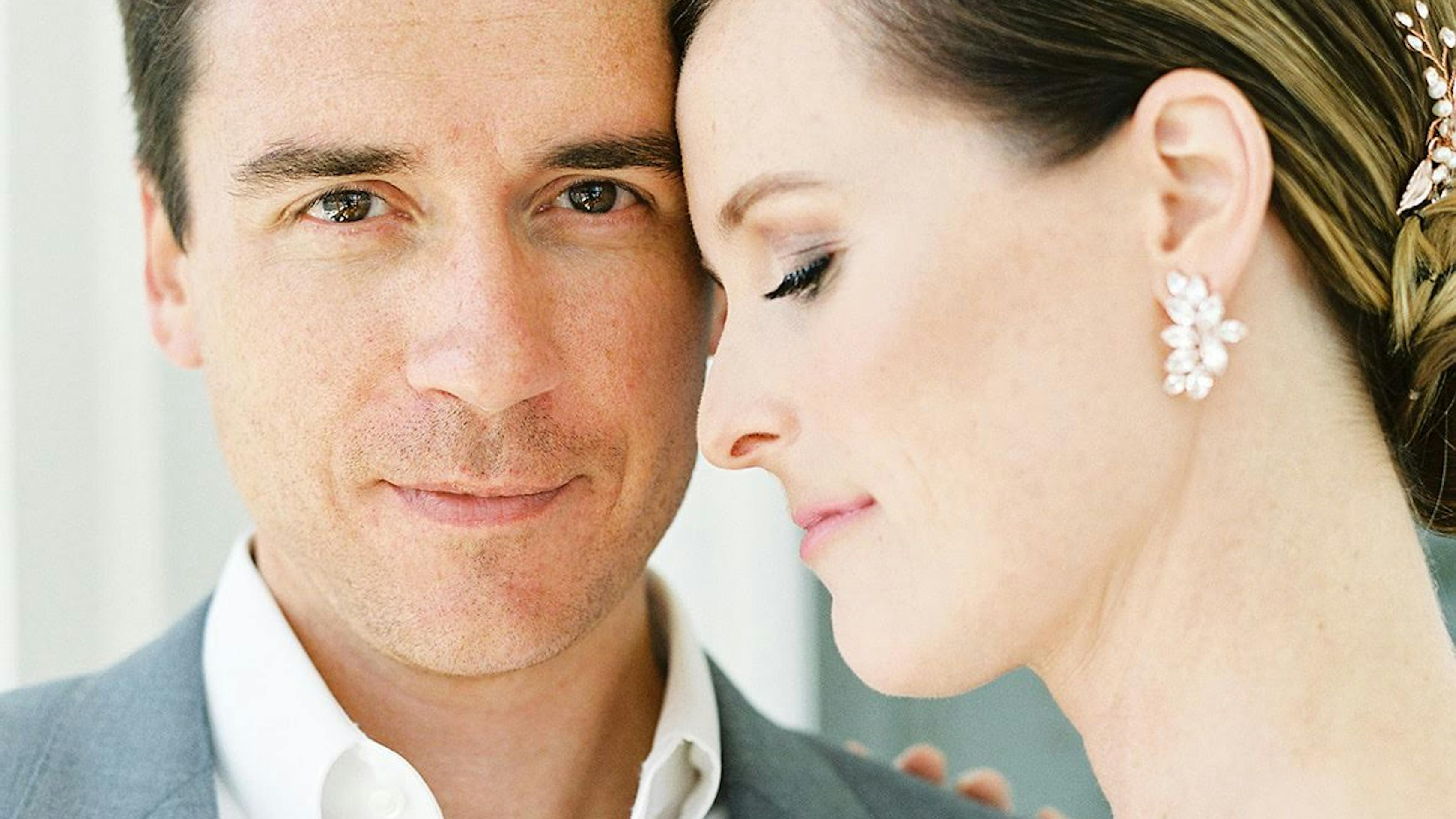 open collar wedding look