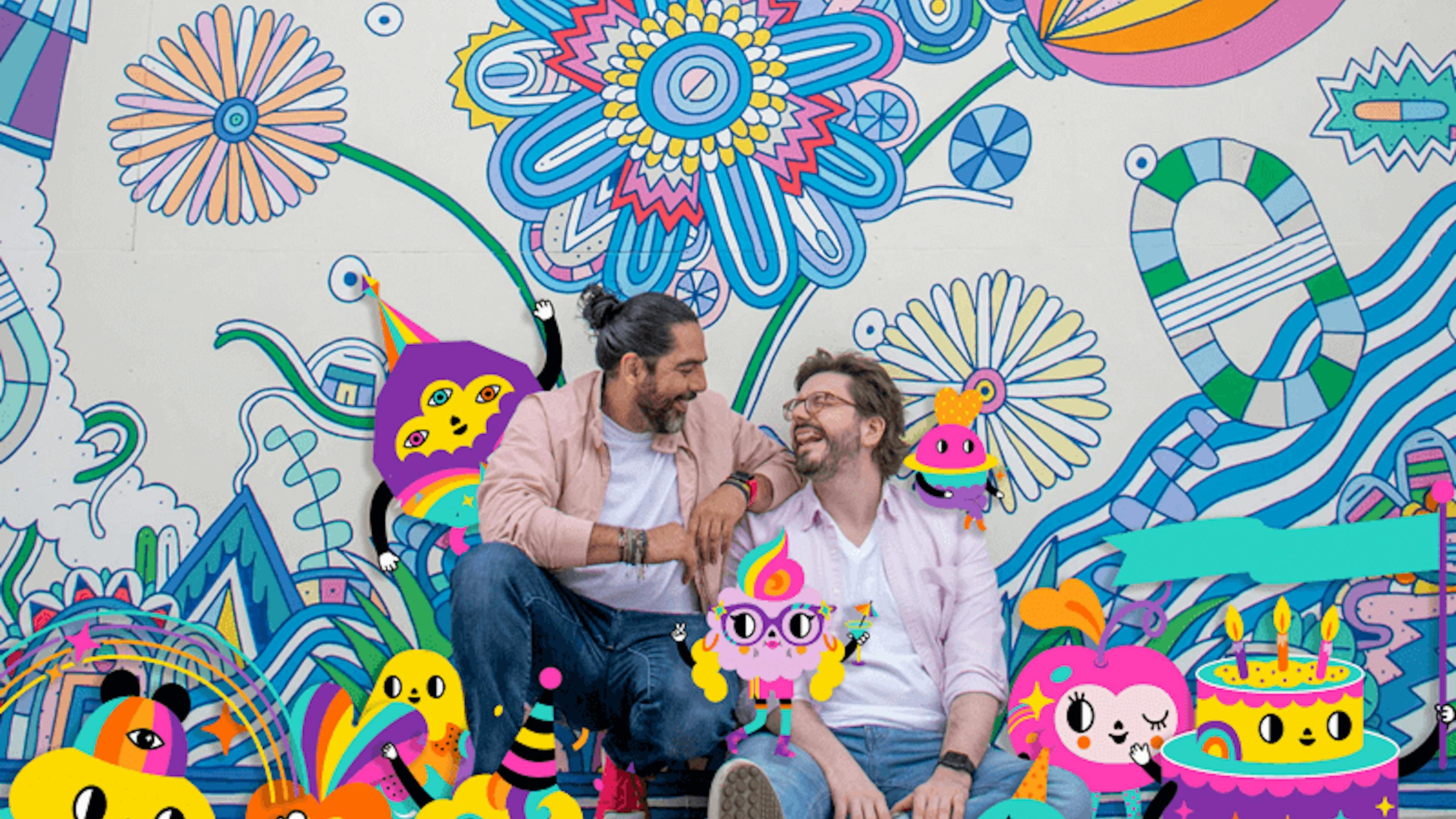 Luis Gramajo and Hans Schrei, Co-founders, Wunderkeks with cartoon characters
