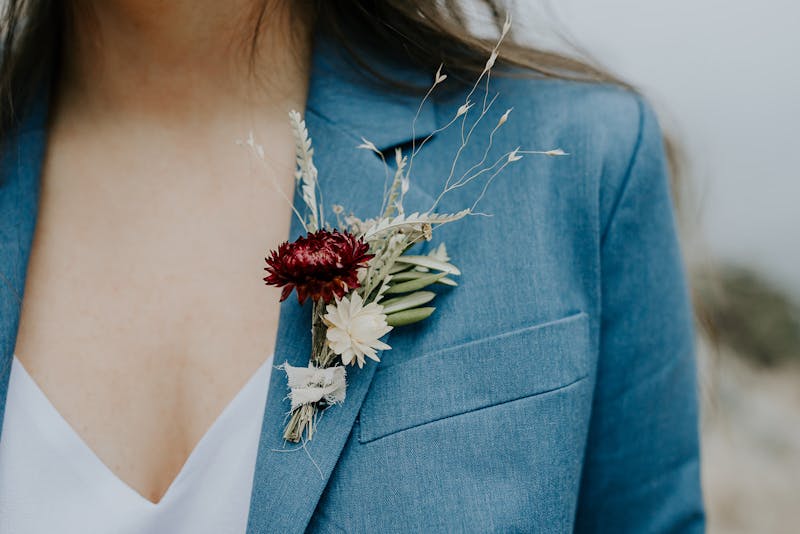 light blue suit real wedding colorado elopement