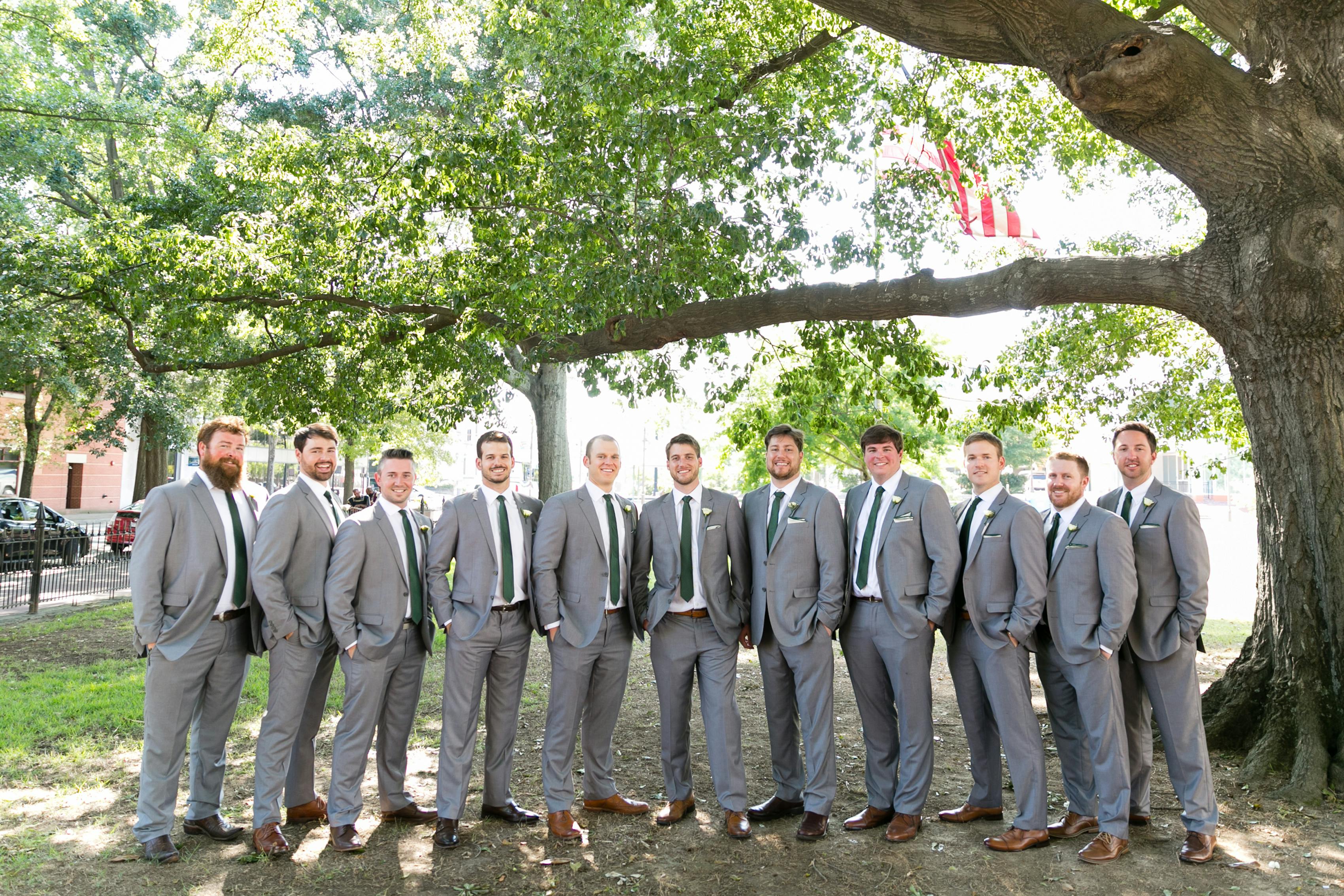 Textured gray wedding suits for men