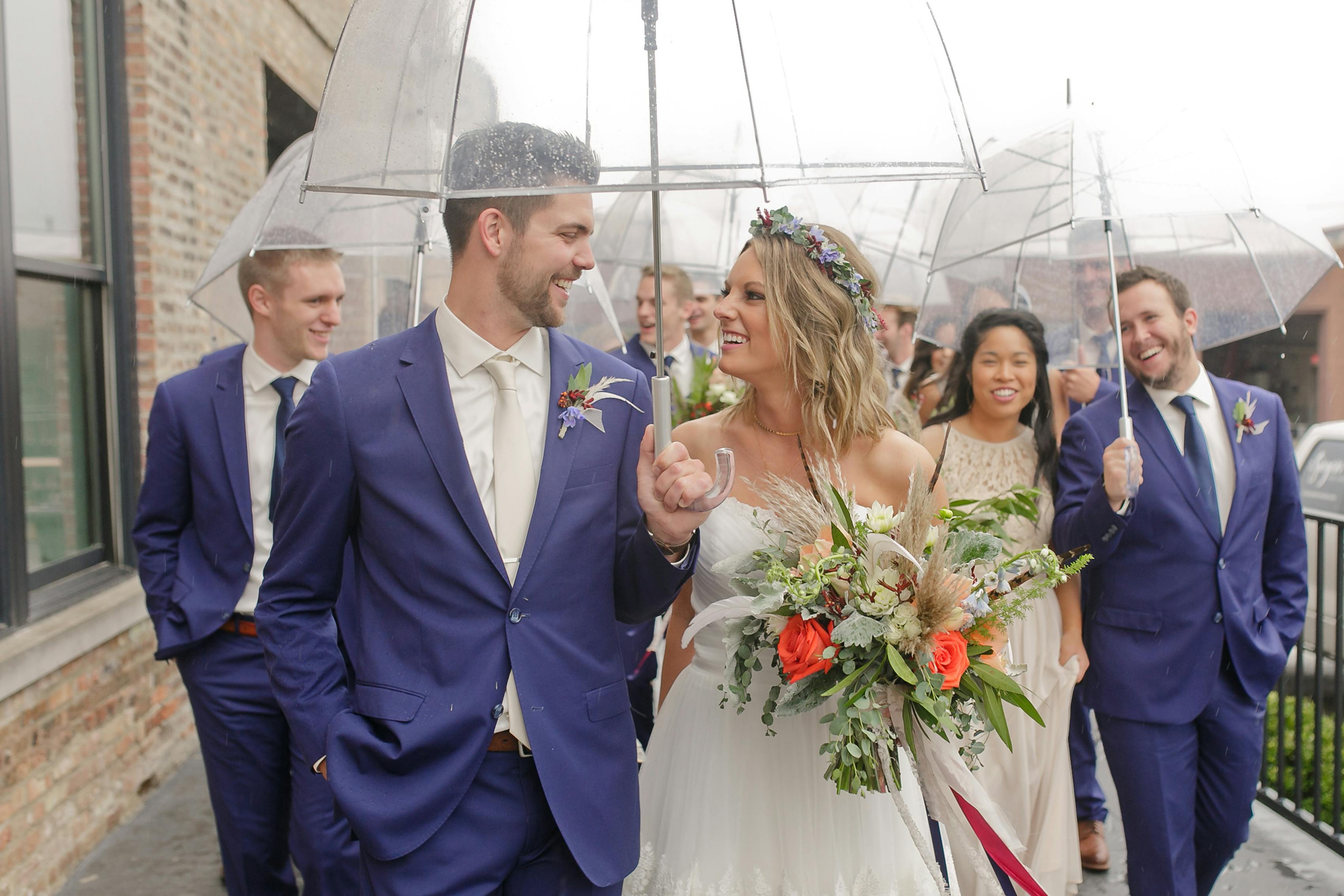 Brilliant blue wedding suits for men