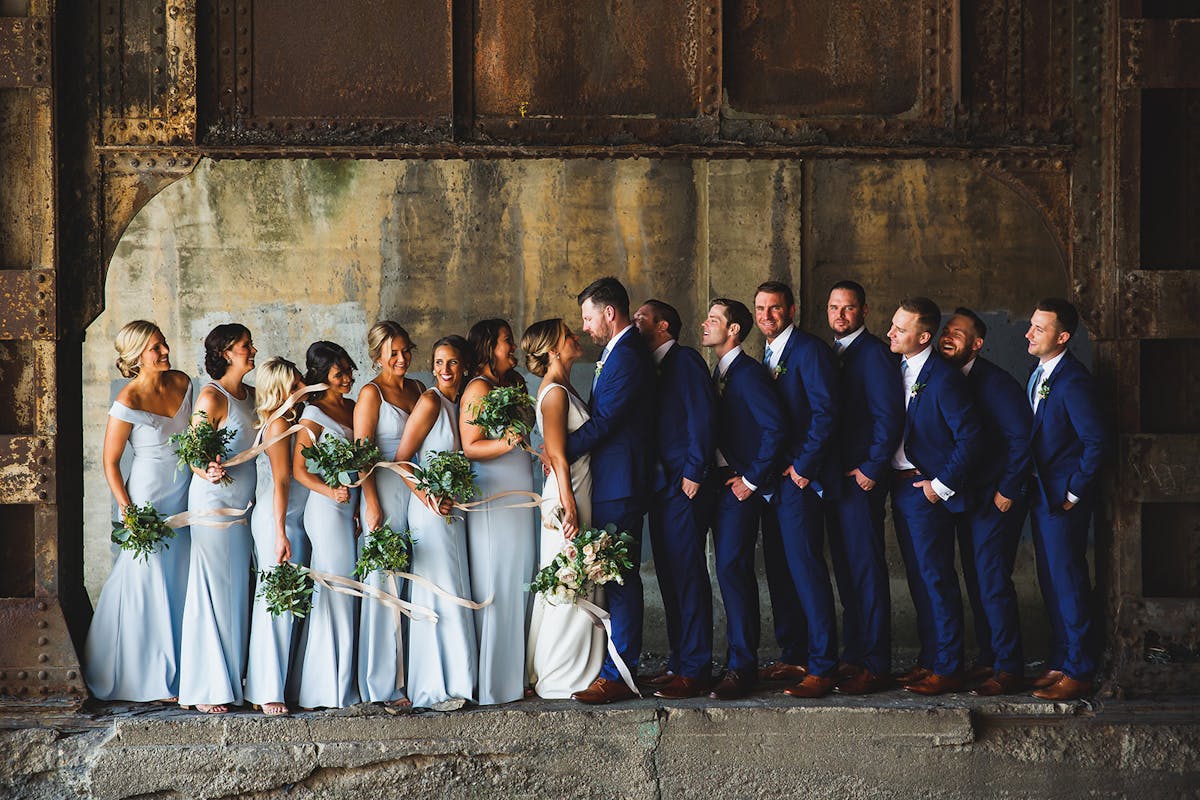 brilliant blue groomsmen suits