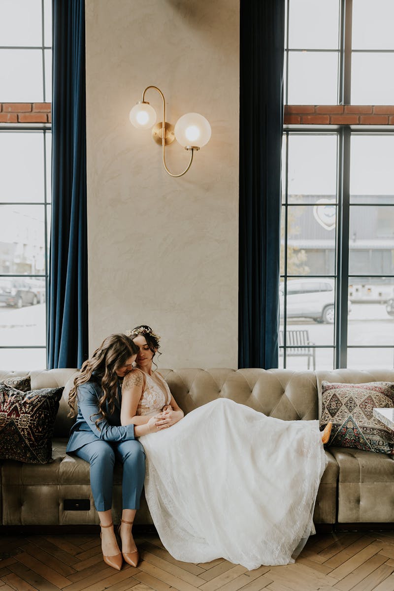 light blue suit real wedding colorado elopement