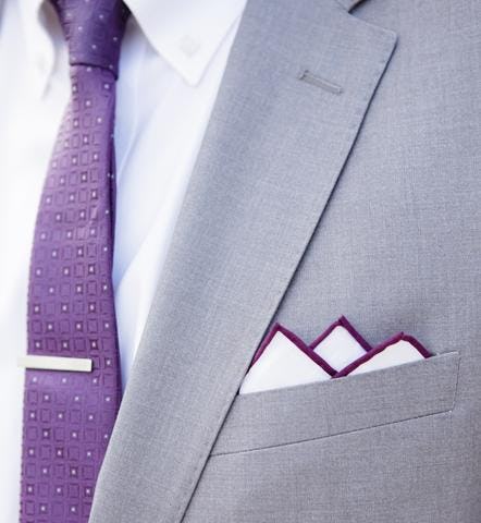 Purple wedding accessories for groomsmen