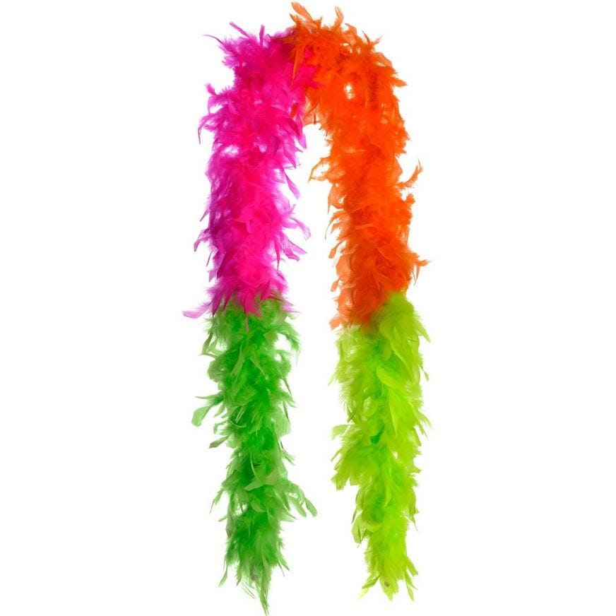Rainbow feather boa for Harry Styles concert.
