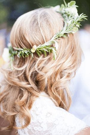 Photo Credit: Once WedBridal rosemary bouquets and wreaths represent loyalty, wisdom, and love in Czech wedding culture.