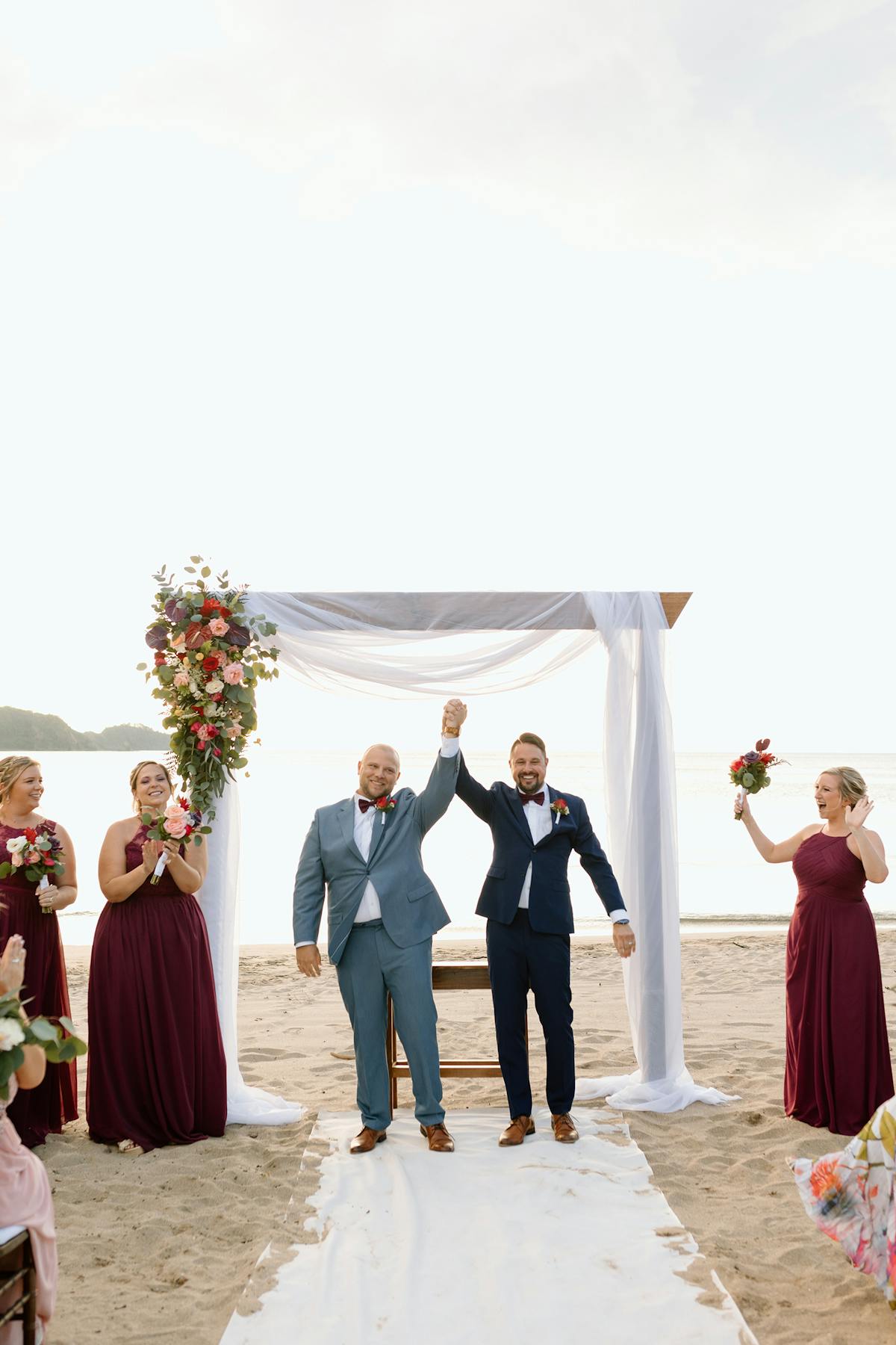 beach wedding attire for two grooms