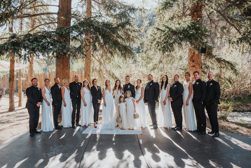 black and white wedding party looks