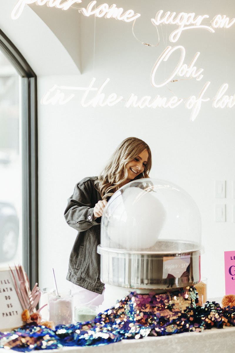 cotton candy wedding bar