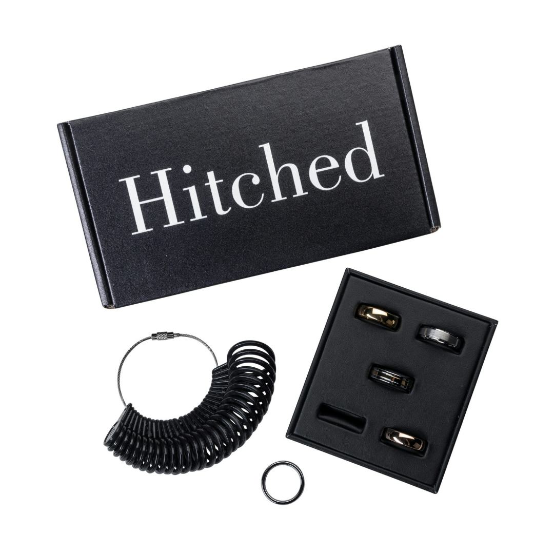 How to order men’s wedding bands online. Hitched offers the largest selection of affordable wedding bands try on at home today. 