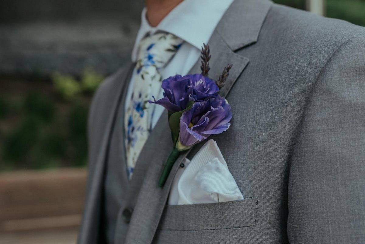 Spring Wedding Guide: Ultra Violet Boutonniere 
