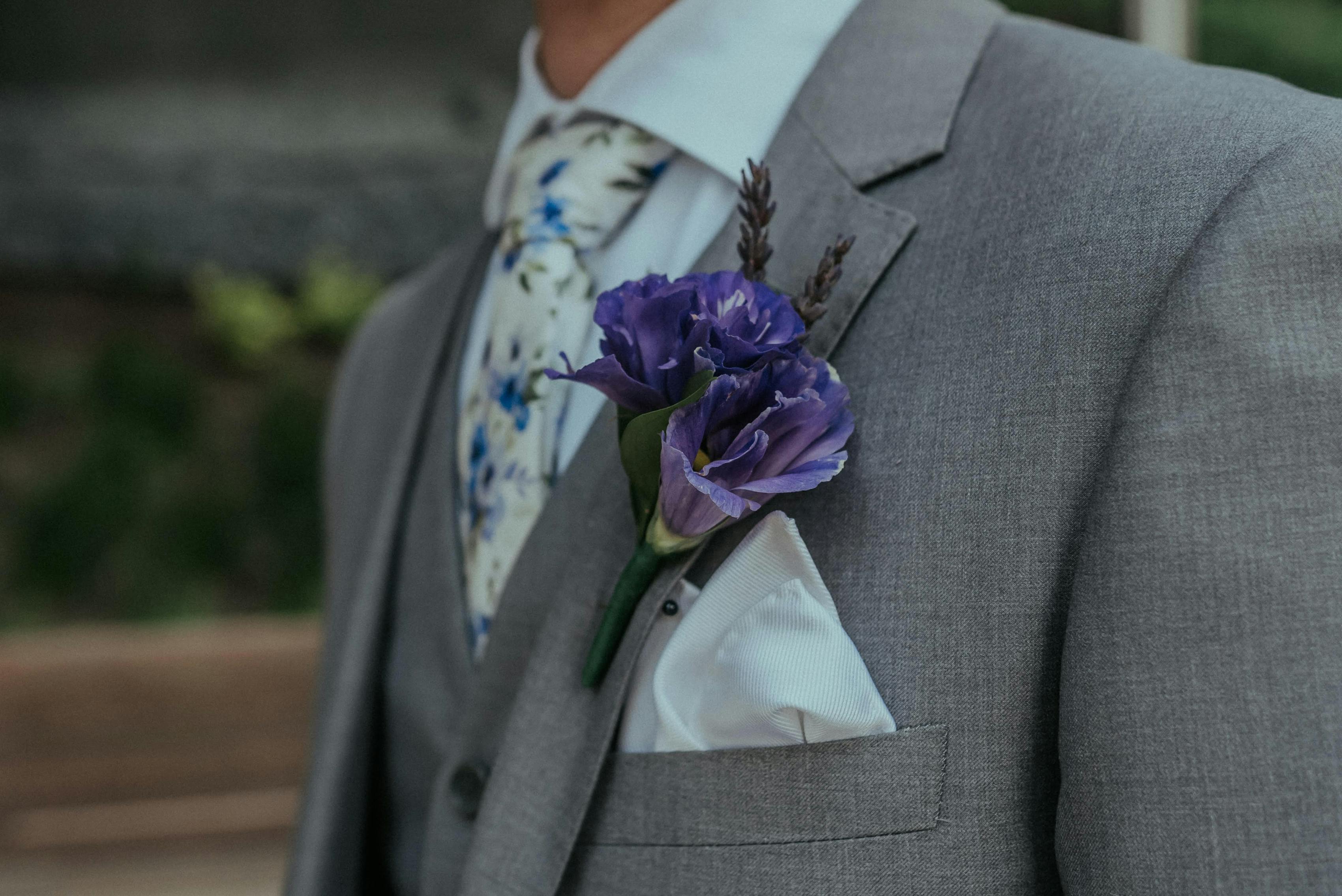 Spring Wedding Guide: Ultra Violet Boutonniere