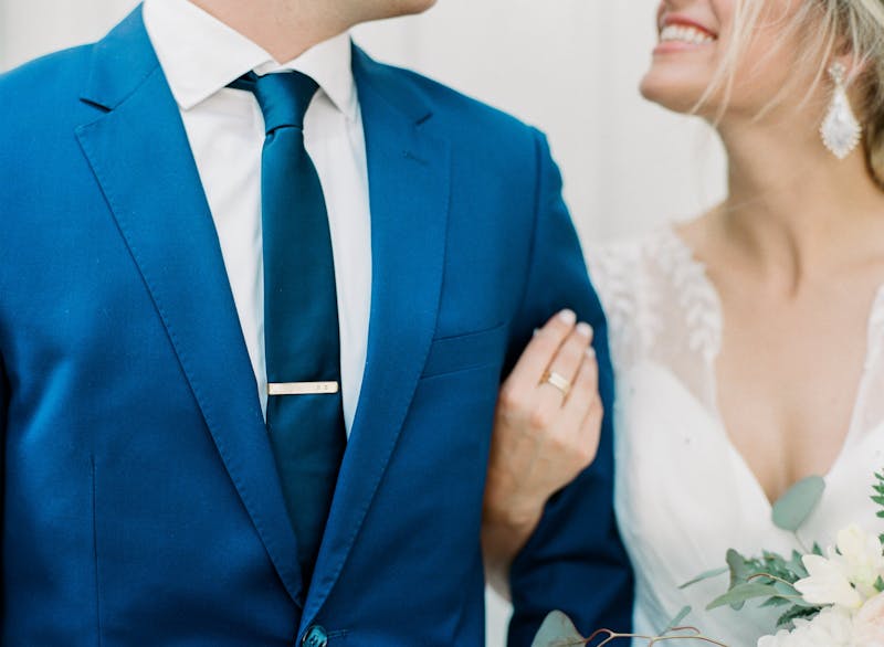 Groomsmen in navy blue suits