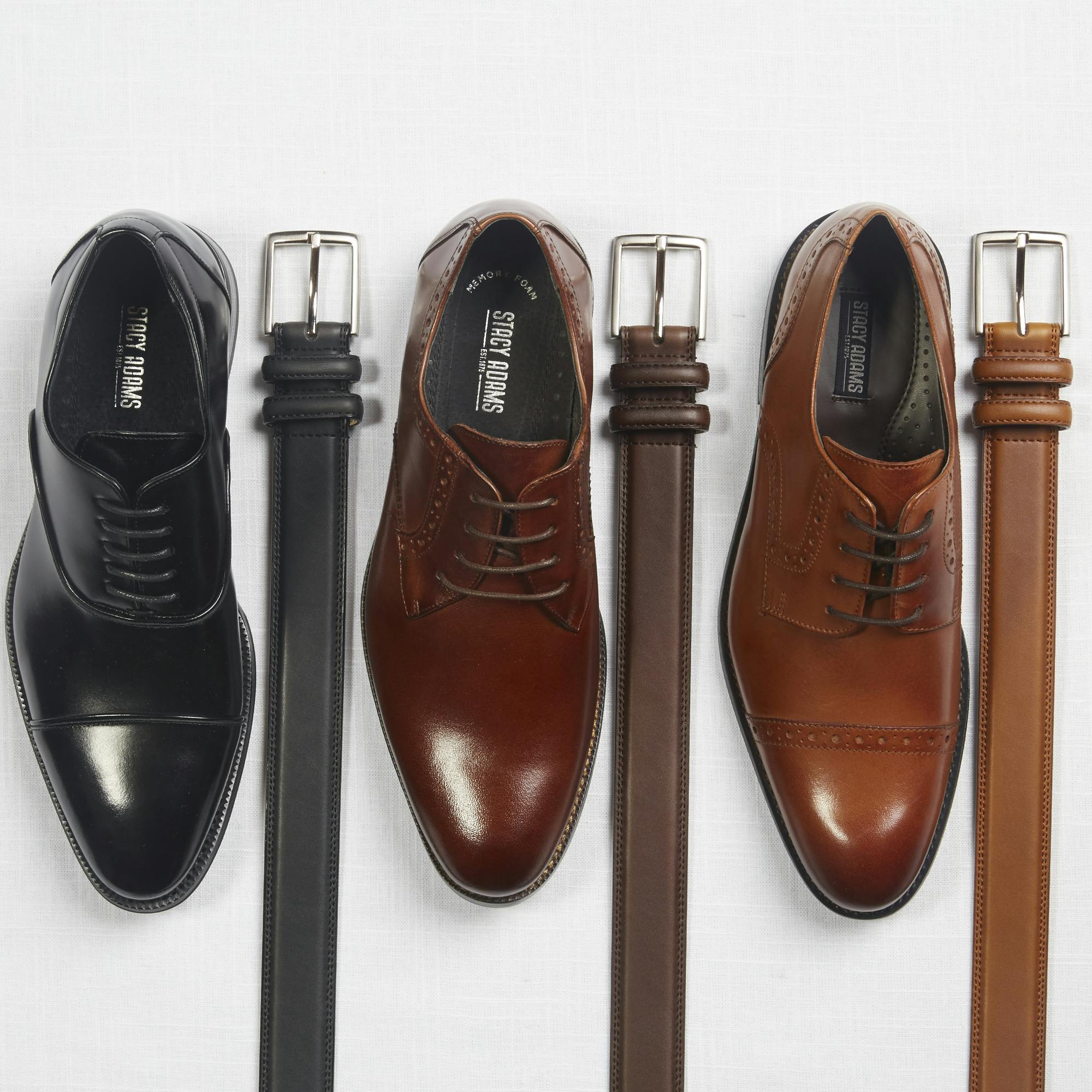 black pinstripe suit brown shoes