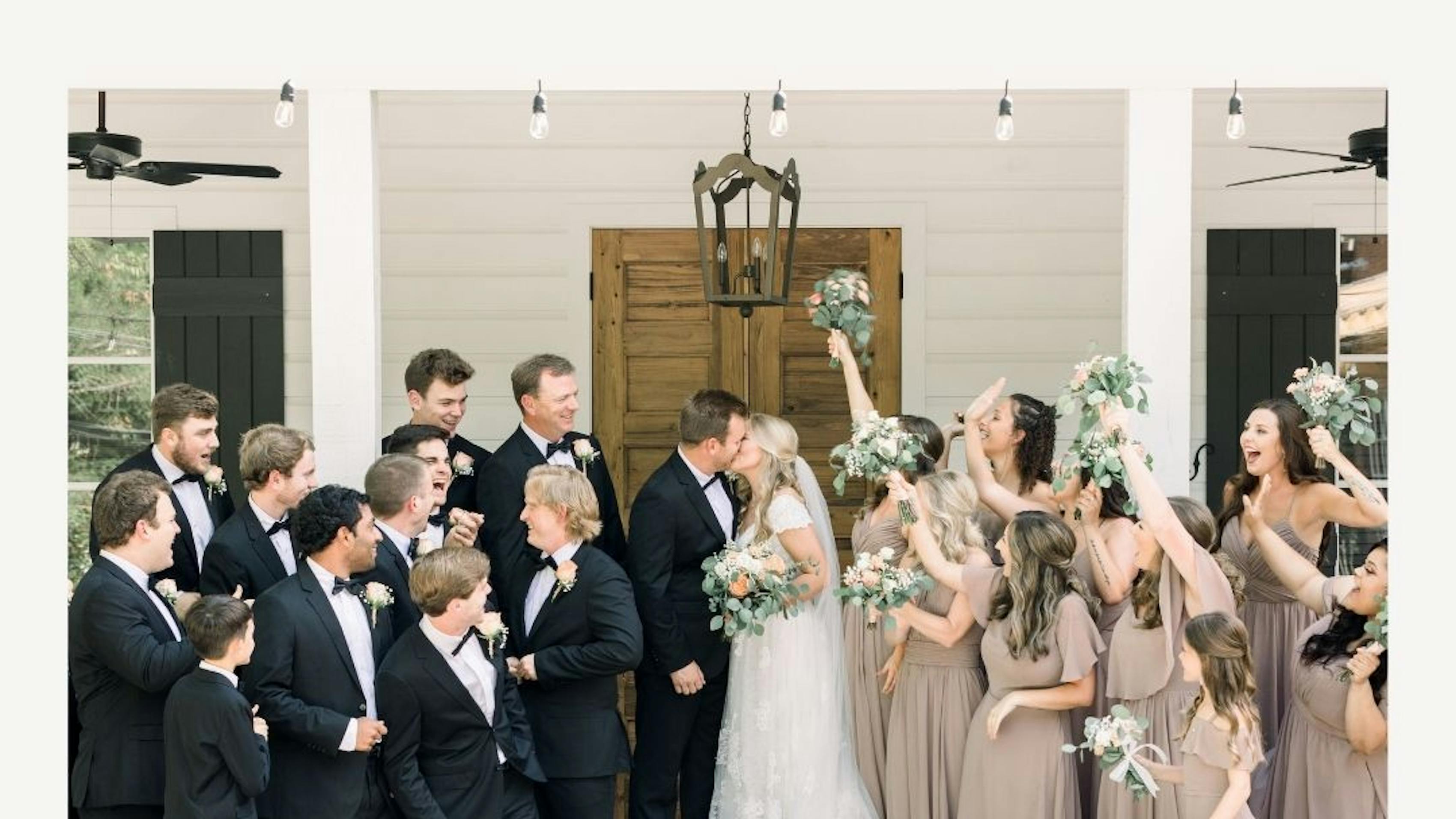 Fall 2022 neutral black and brown wedding color palette idea