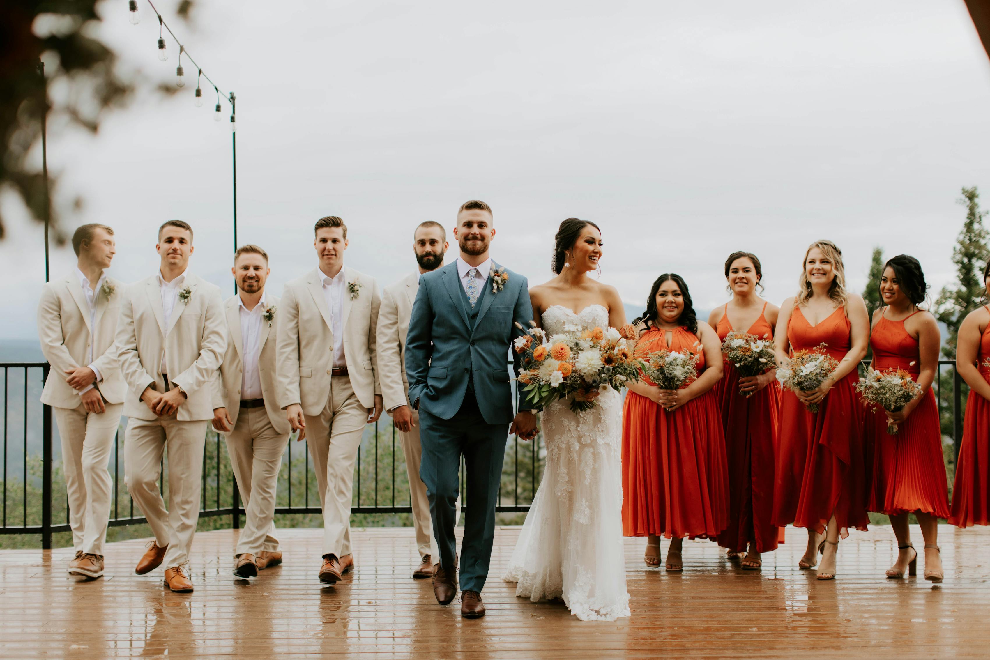 tan and orange wedding color palette
