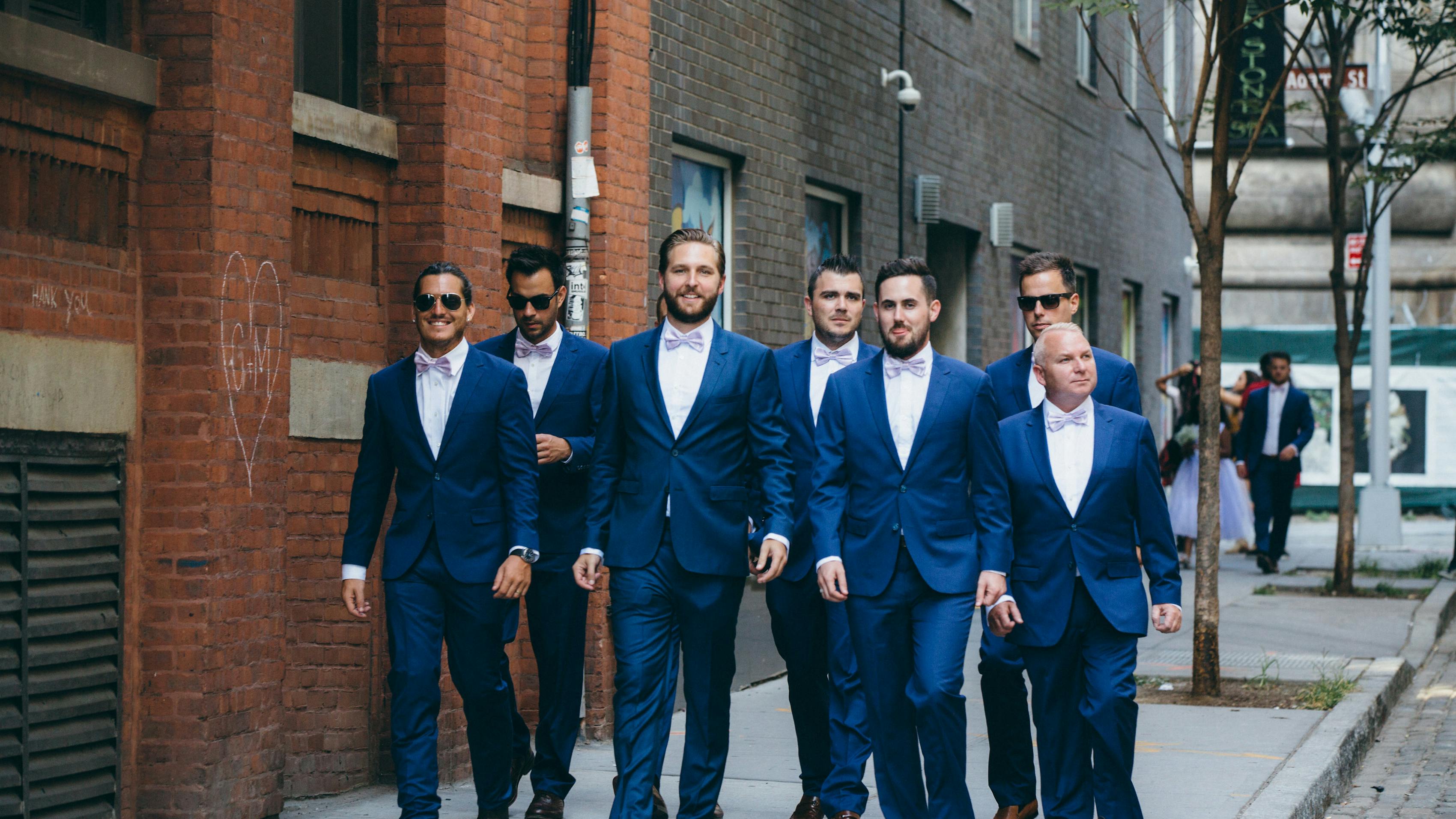 Blue suits for groomsmen and grooms The Groomsman Suit