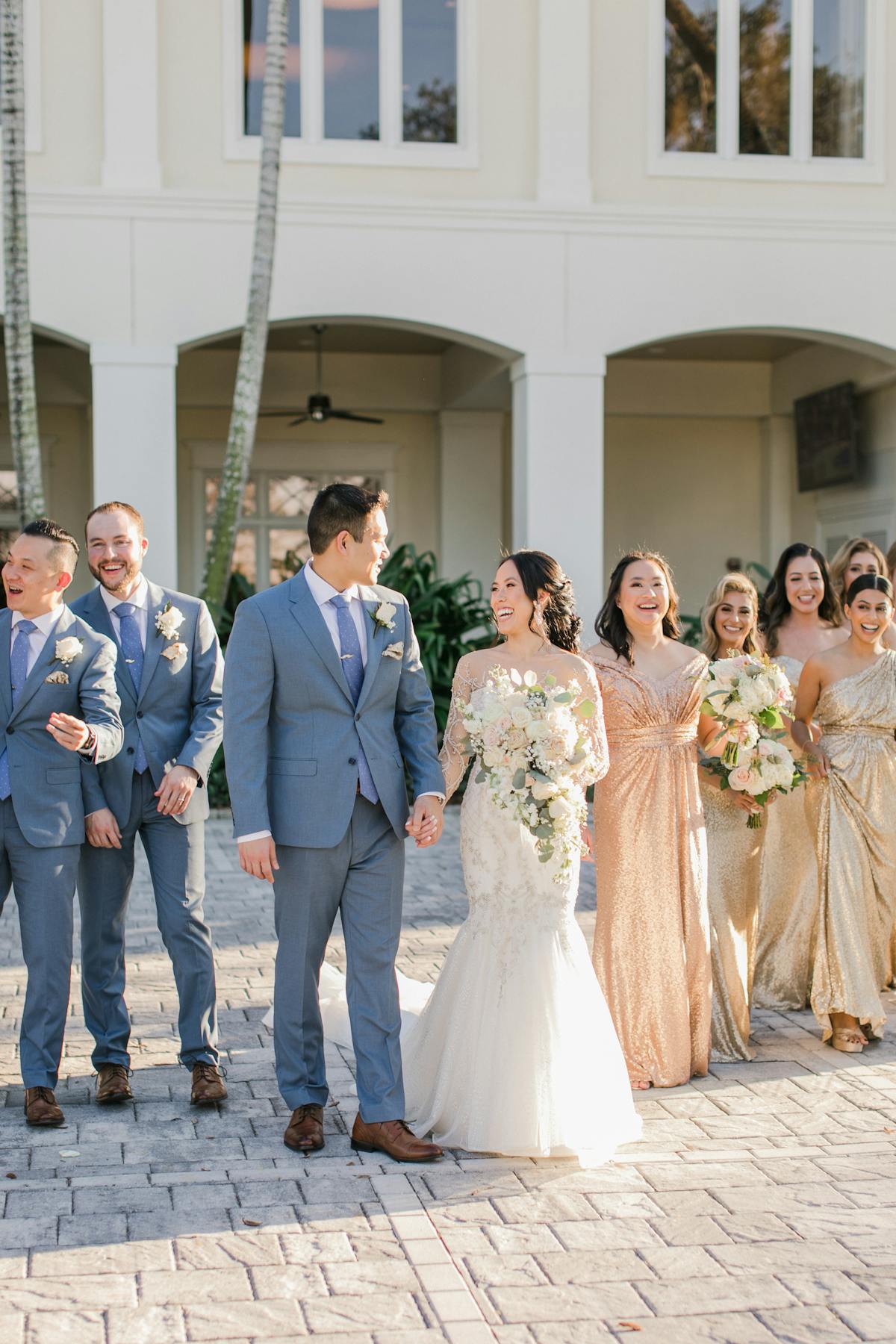 dusty blue and gold wedding color palette