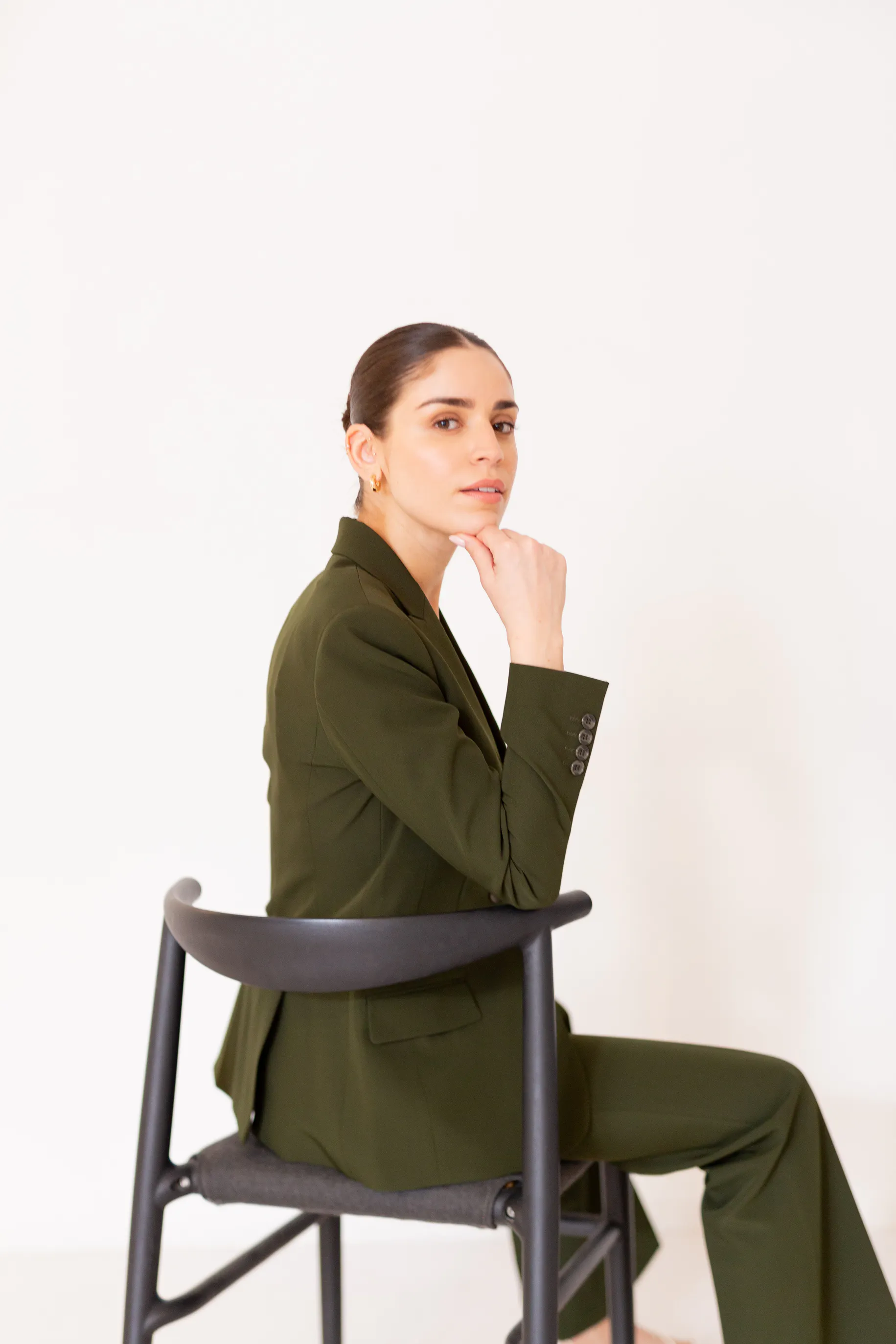 open lace back dress Deep Olive Jacket main image 0