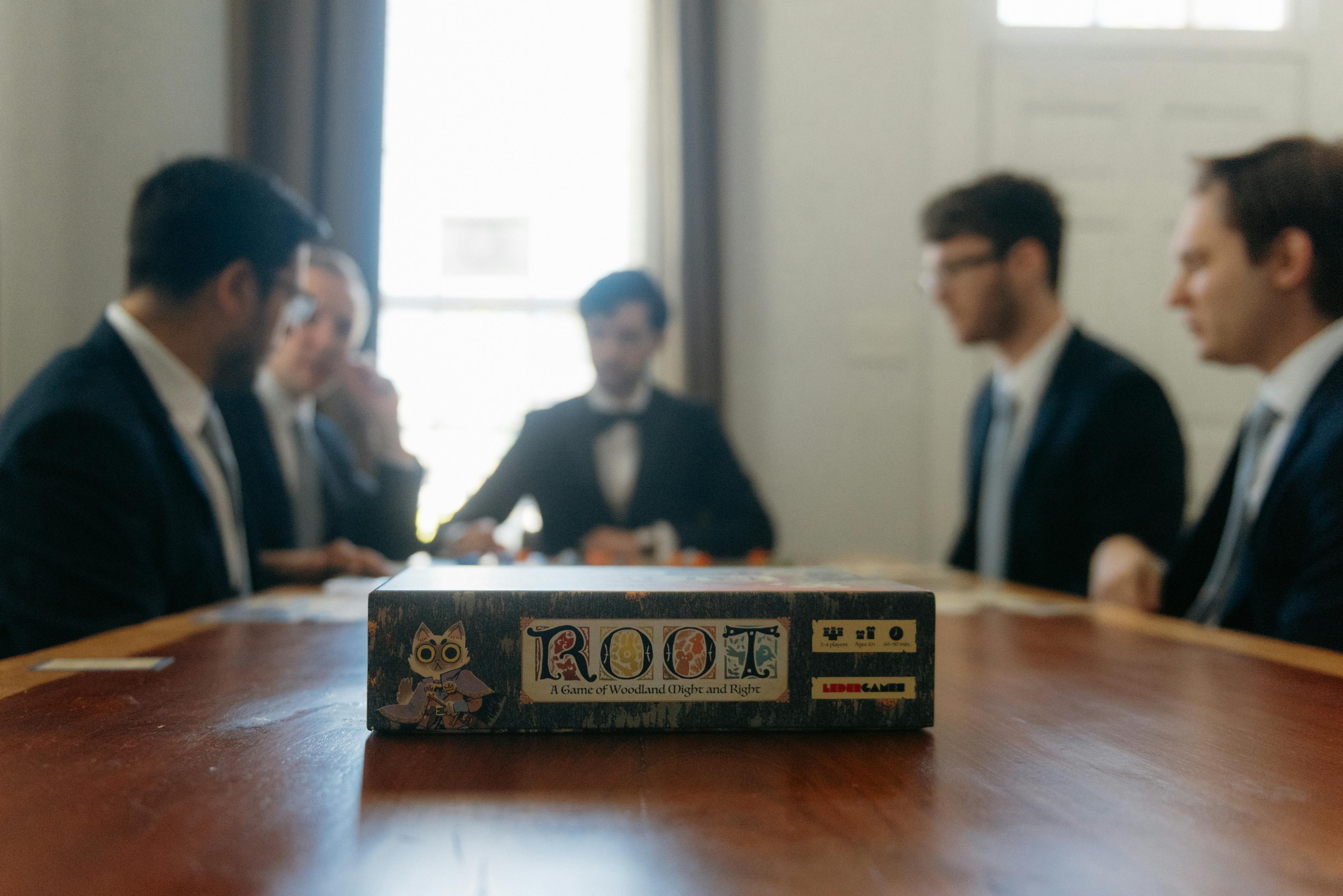 groomsmen pre game with board games