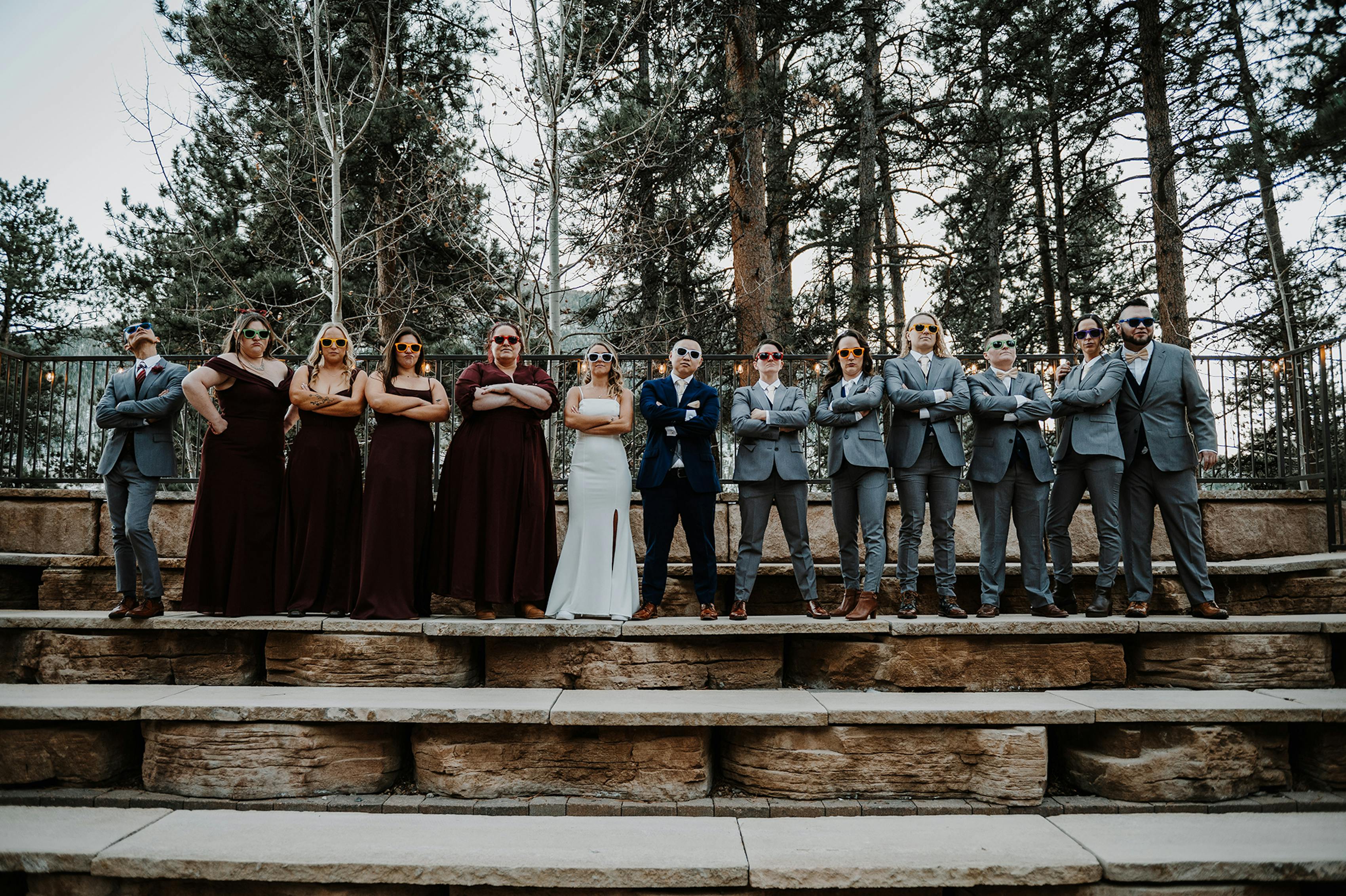 gray burgundy and navy wedding color palette
