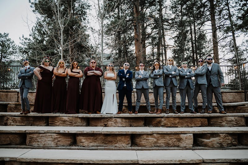 gray burgundy and navy wedding color palette