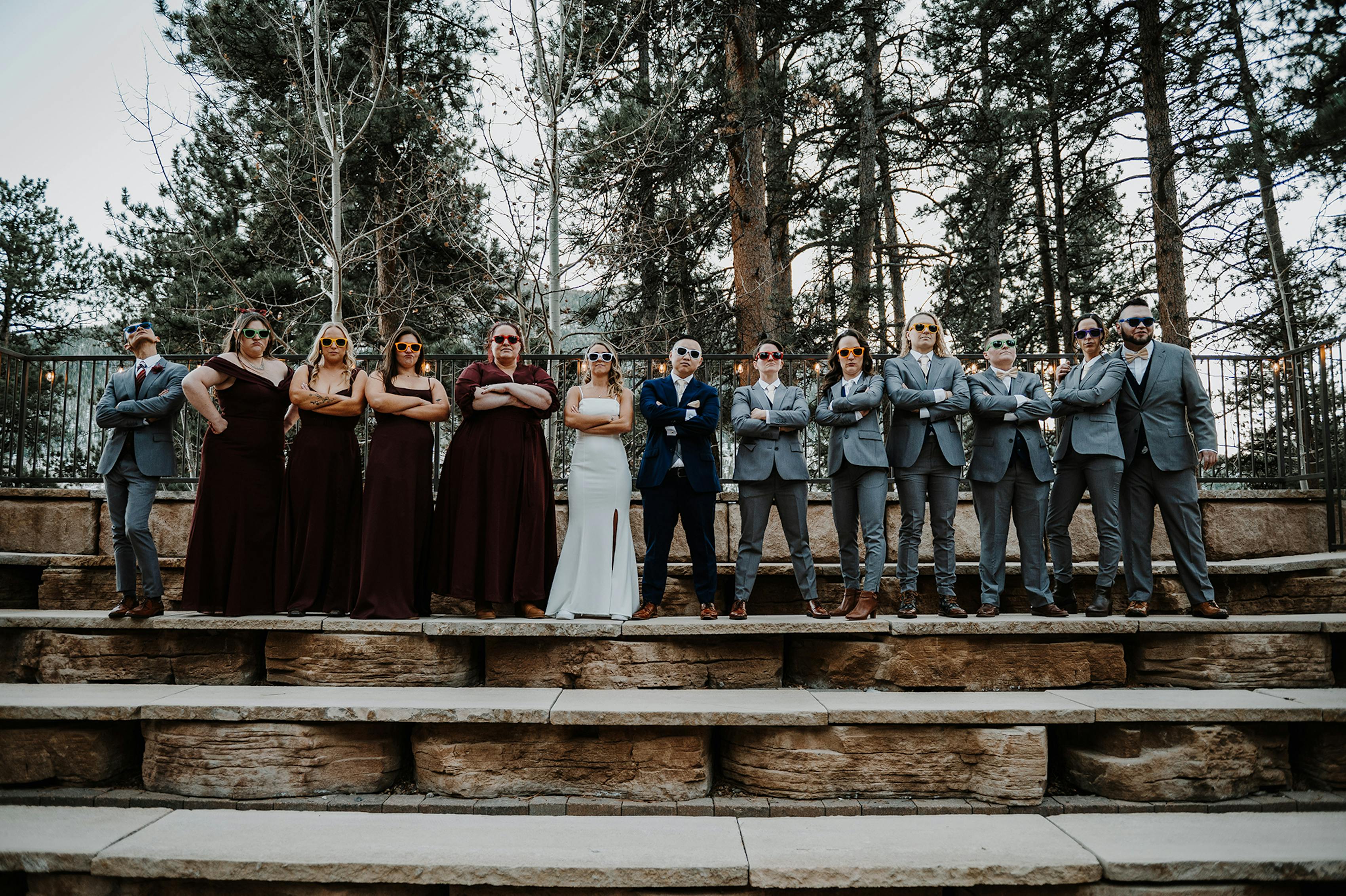 gray burgundy and navy wedding color palette