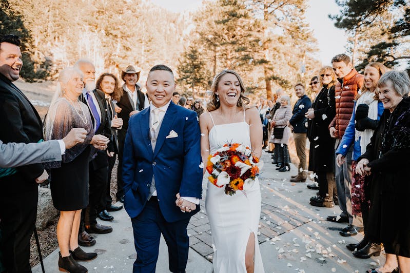 outdoor wedding ceremony in estes park, co